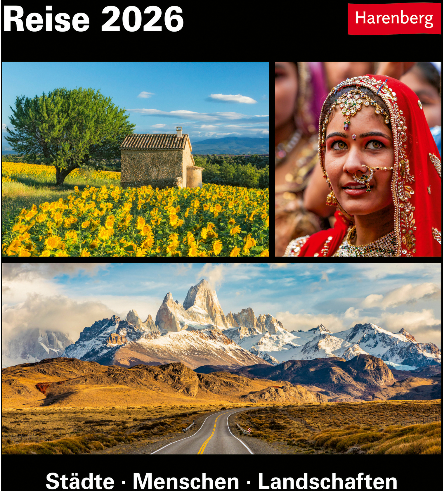 photo HARENBERG Calendrier détachable 2026 2105000+26 Reise DE 15.4x16.5cm