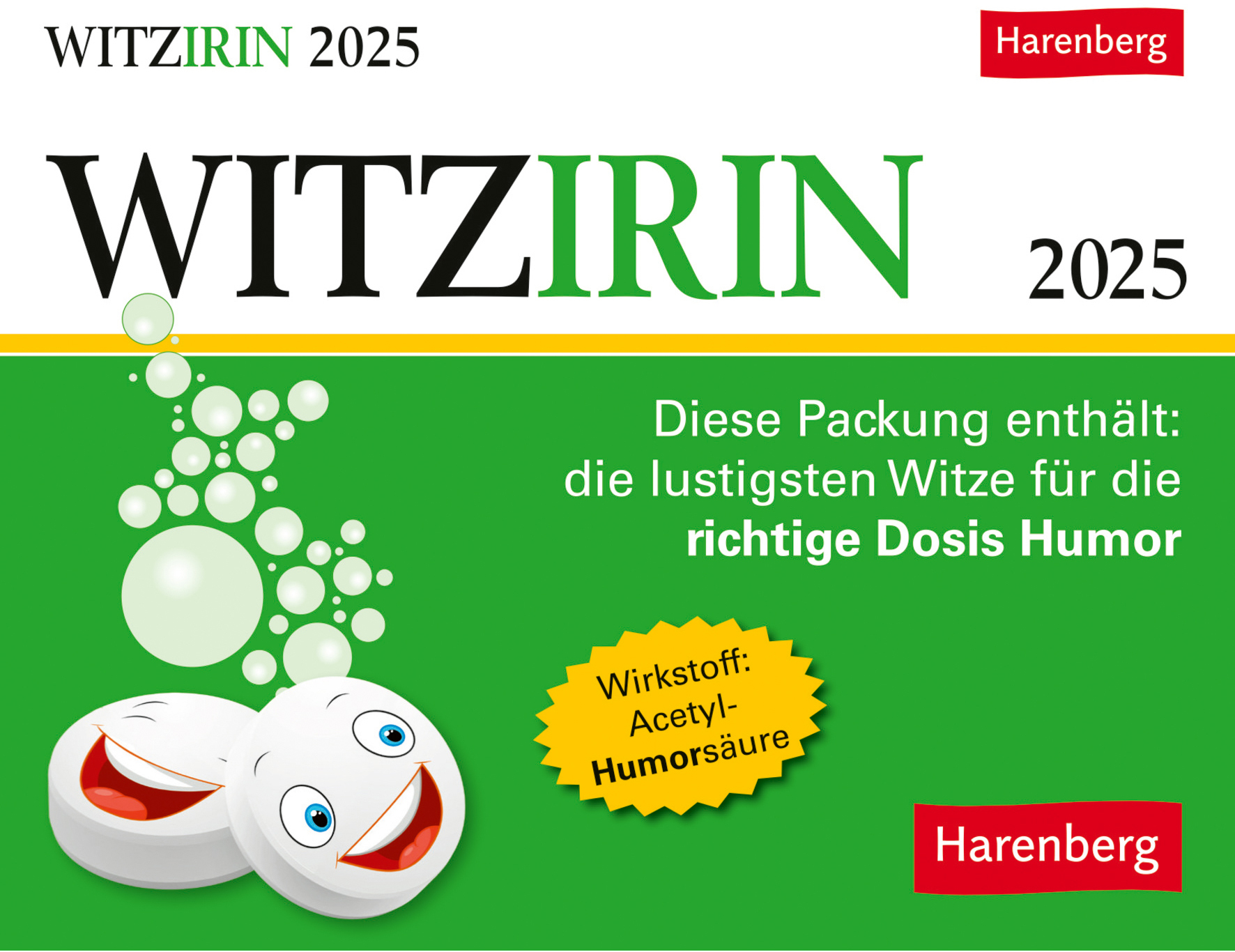 HARENBERG Calendrier détachable 2025 3310012+25 Witzirin DE 11x14cm