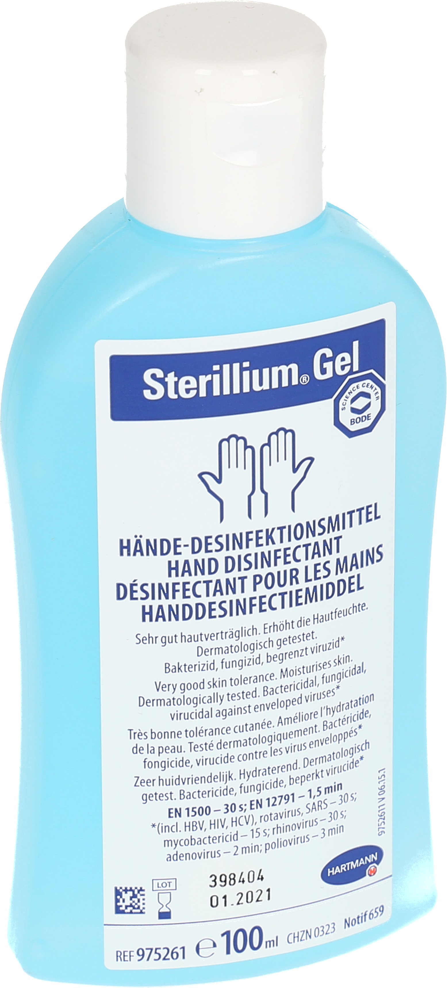 photo HARTMANN Hand sanitiser gel 100ml 9804154 bouteille