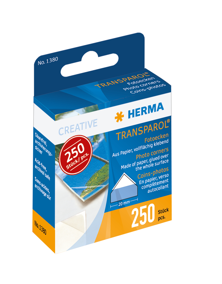 HERMA Fotoecken Transparol Rolle + Dispenser-Box<br>