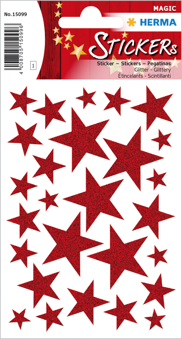 HERMA Sticker Etoile 15099 rouge 27 pcs. /1 flls.