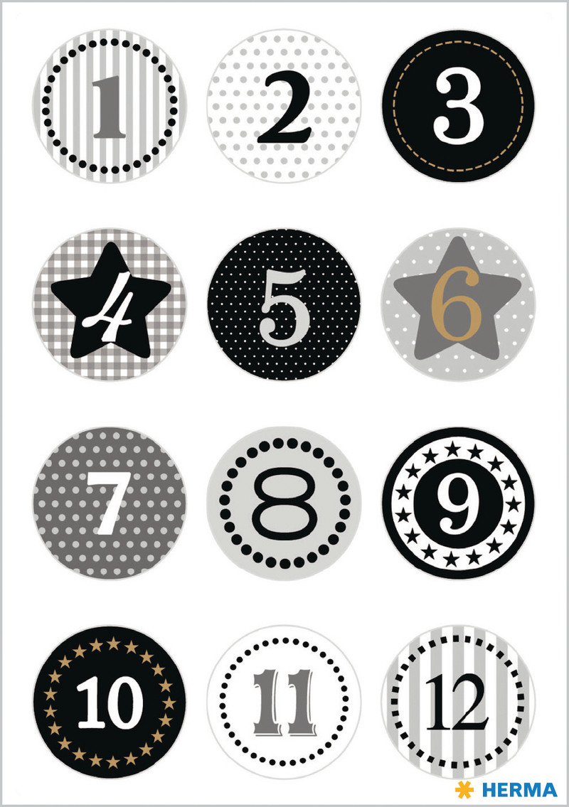 HERMA Sticker Advent 15255 noir 24 pcs. /2 flls.