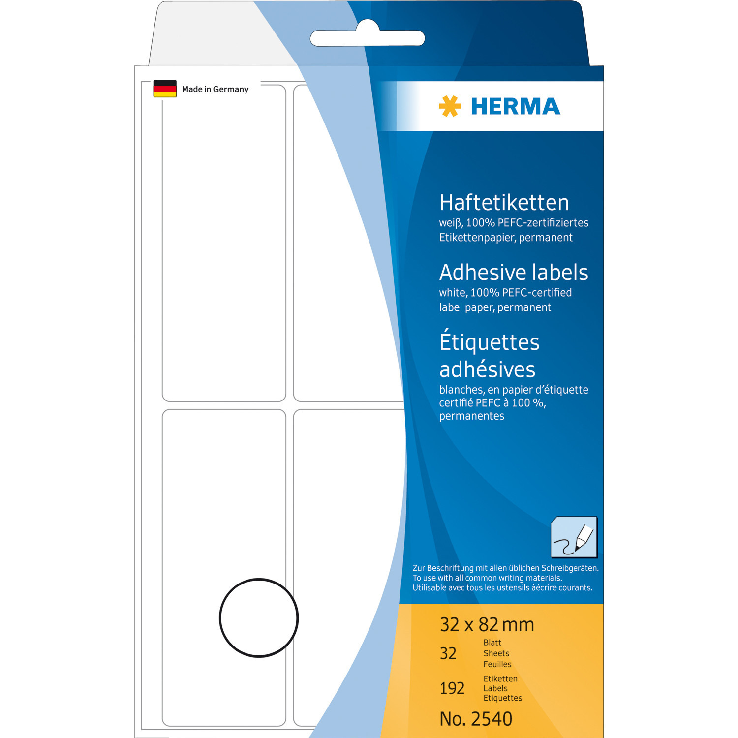 HERMA Etiquettes 32×82mm 2540 blanc 192 pcs.