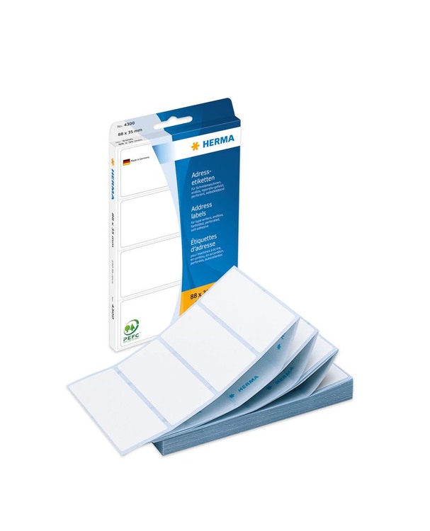 HERMA Etiquettes adress. 88x35mm 4300 blanc, non-perm. 250 pcs.