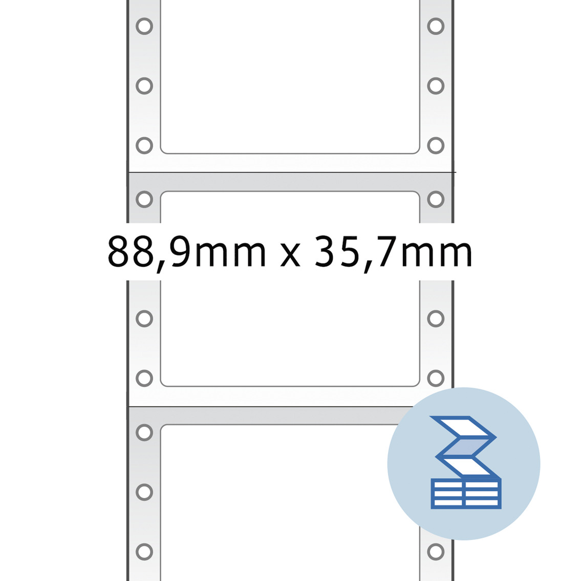 HERMA Etiquettes 88,90×35,7mm 8161 blanc, en continu 2000 pcs.