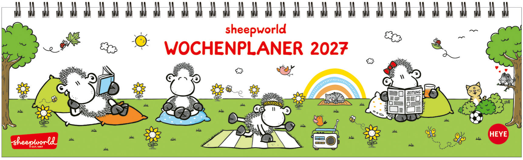 photo HEYE Cal. de bureau Sheepworld 2027 21742+27 1S/1P AL 32.5x9.3cm