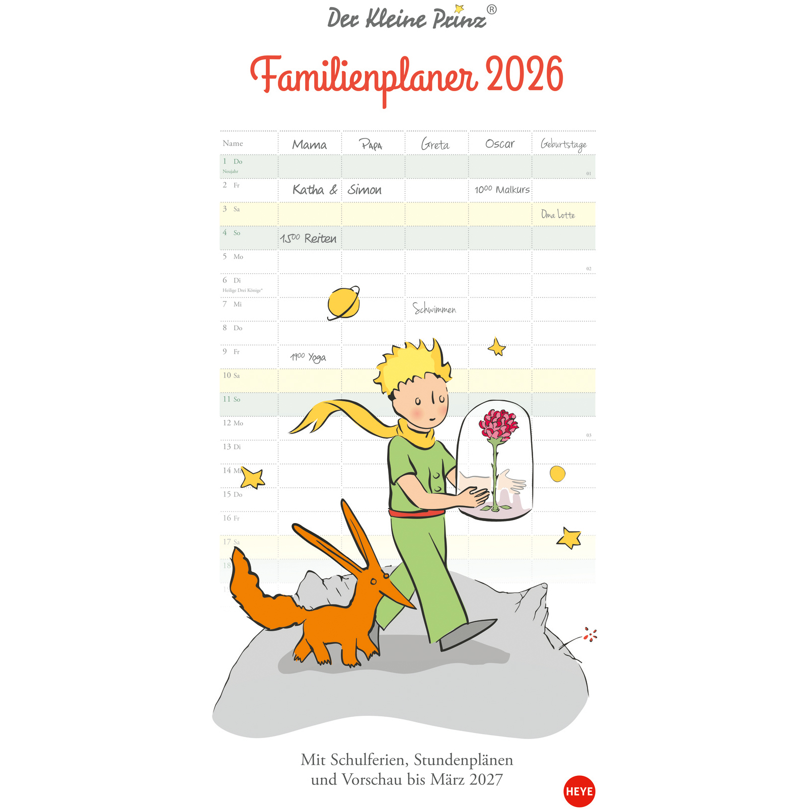 photo HEYE Planificat. Petit Prince 2026 22740+26 1M/1P AL 5 colonnes 21x45cm