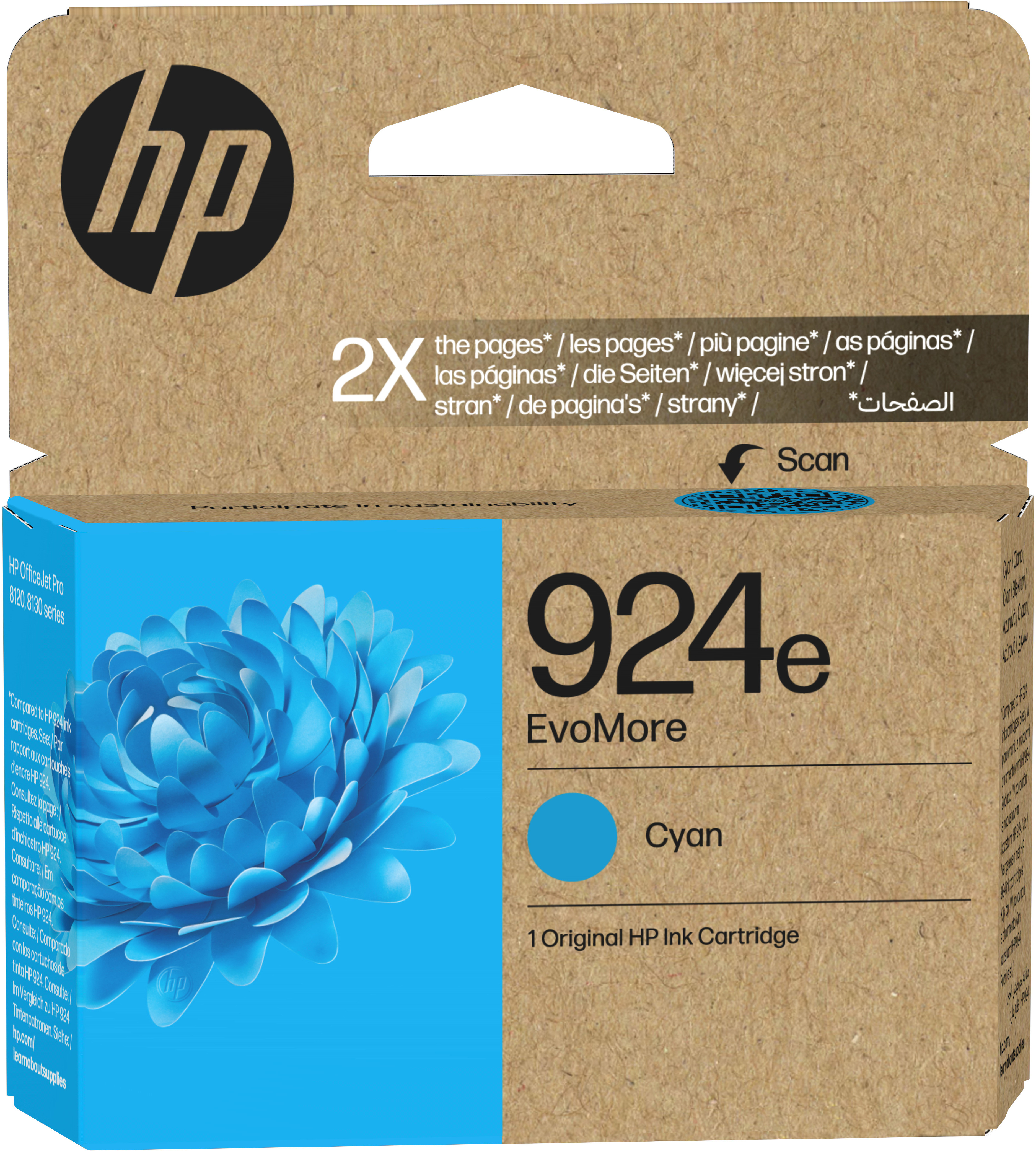 HP Tintenpatrone 924e cyan 4K0U7NE#LS1 OfficeJet Pro 8120/8130 800 S.