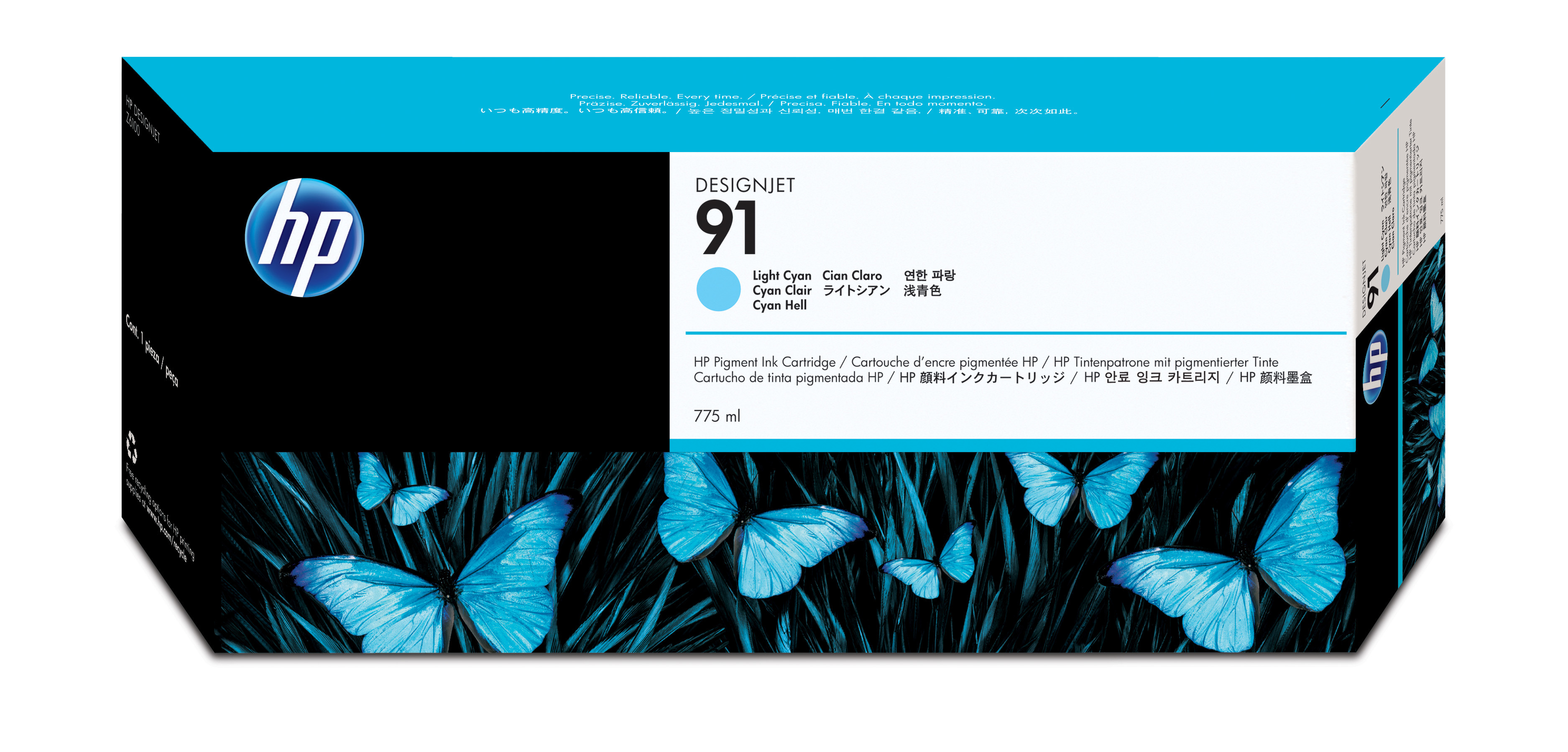 HP Cart. d'encre 91 cyan light C9470A DesignJet Z6100 775ml