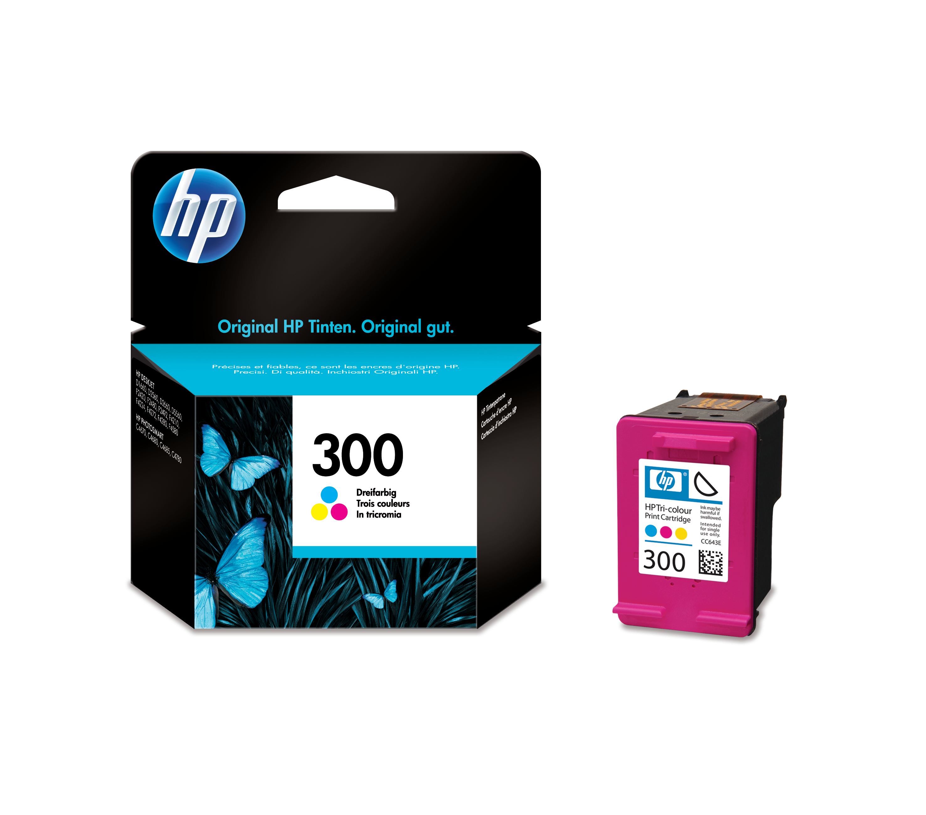 photo HP Cartouche d'encre 300 color CC643EE DeskJet D2560 165 pages