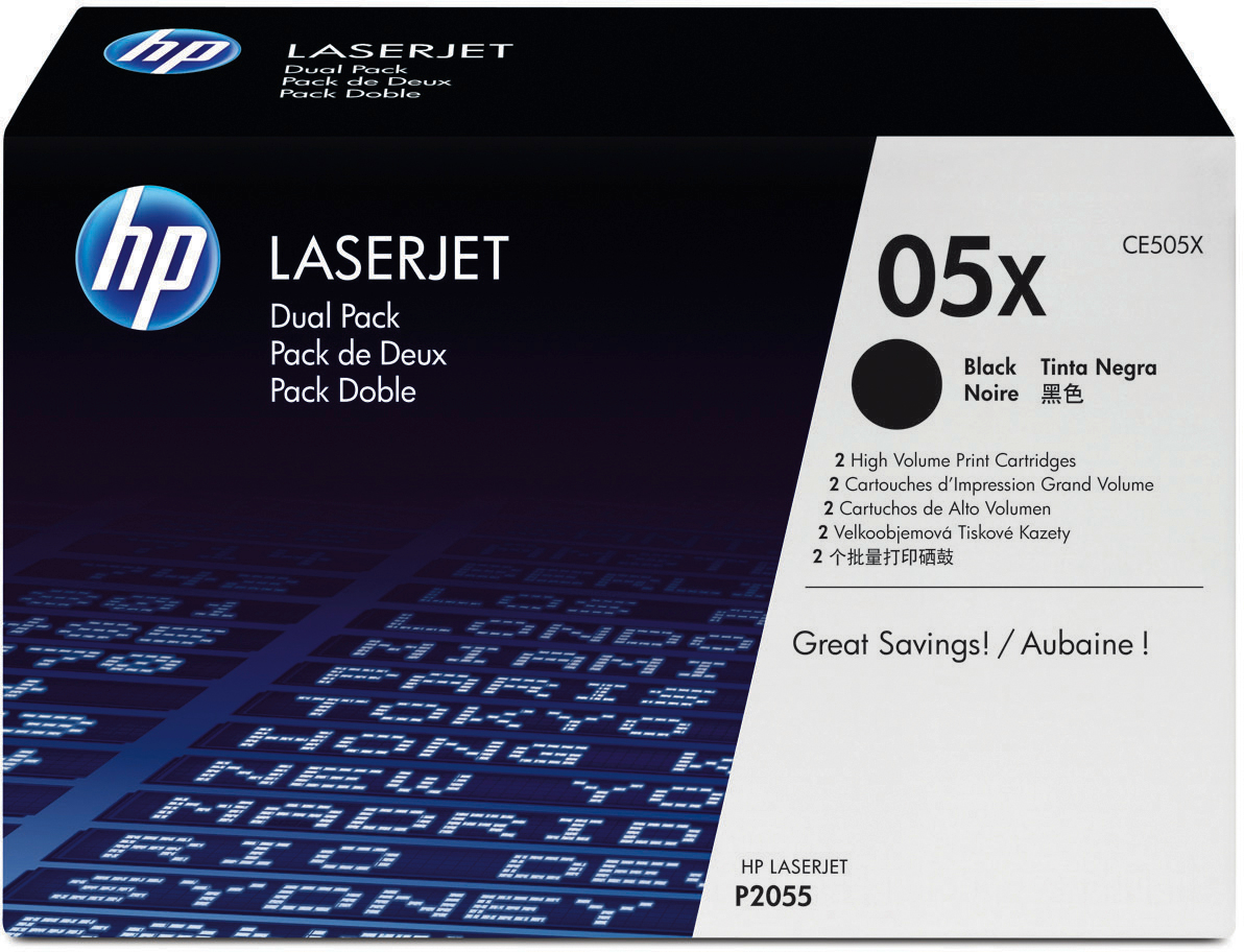 photo HP Cartouche toner 05X noir CE505XD LaserJet P2055 2 pièces