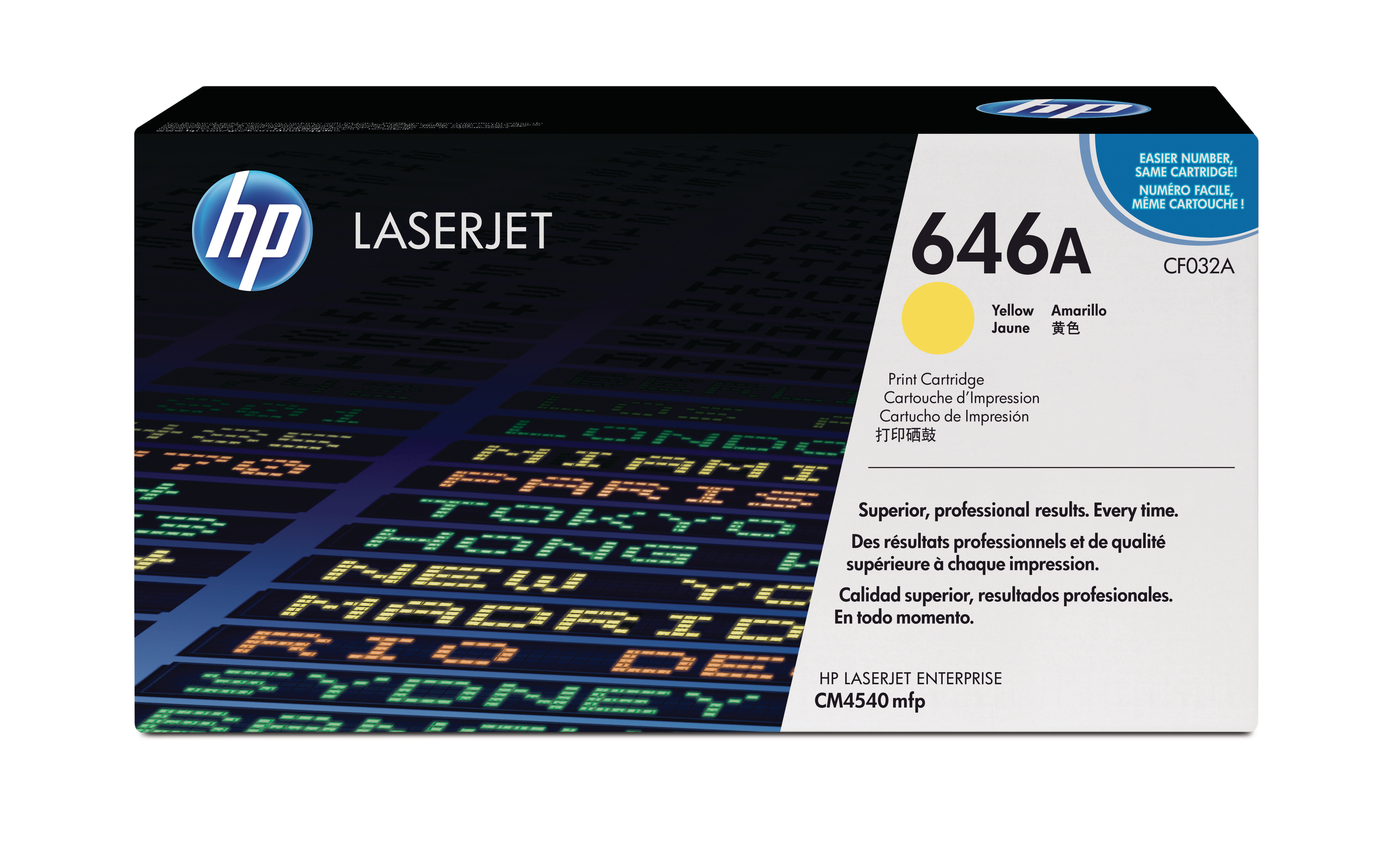 photo HP Cartouche toner 646A yellow CF032A Color LJ CM4540 12'500 pages