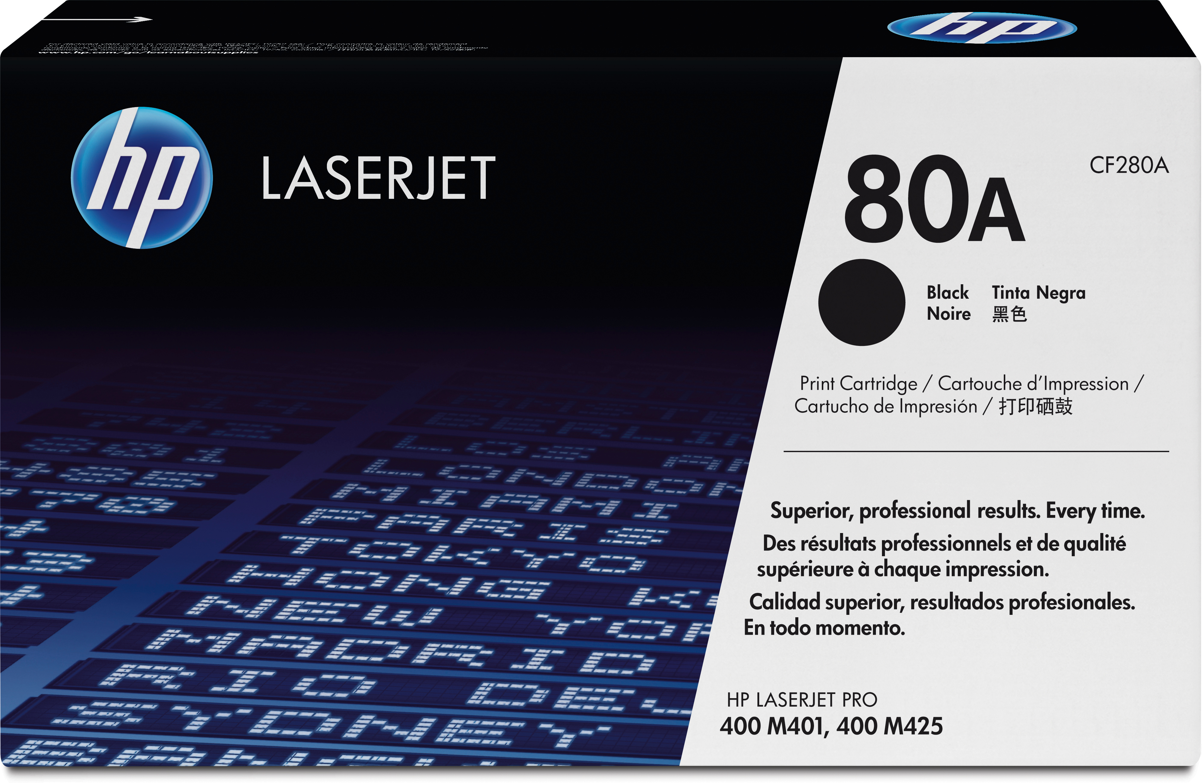 photo HP Cartouche toner 80A noir CF280A LaserJet Pro 400 2560 pages