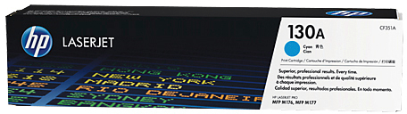 photo HP Cartouche toner 130A cyan CF351A Color LJ Pro M176 1000 p.