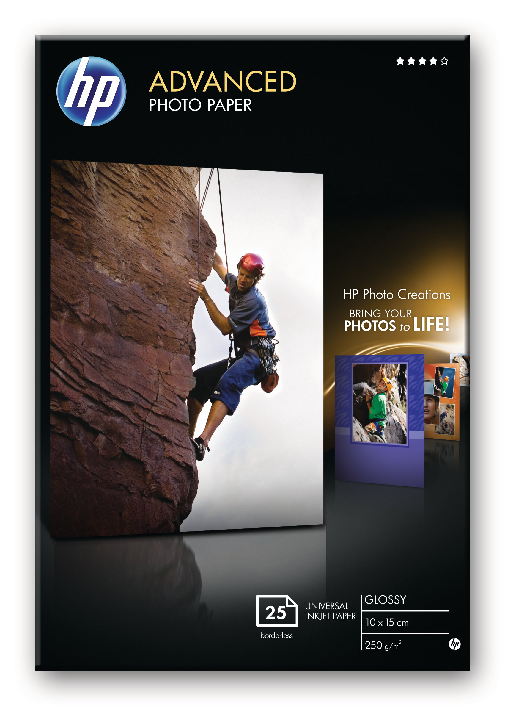 HP Advanced Glossy Photo 10x15cm Q8691A InkJet 250g, borderless 25 f. InkJet 250g, borderless 25 f.