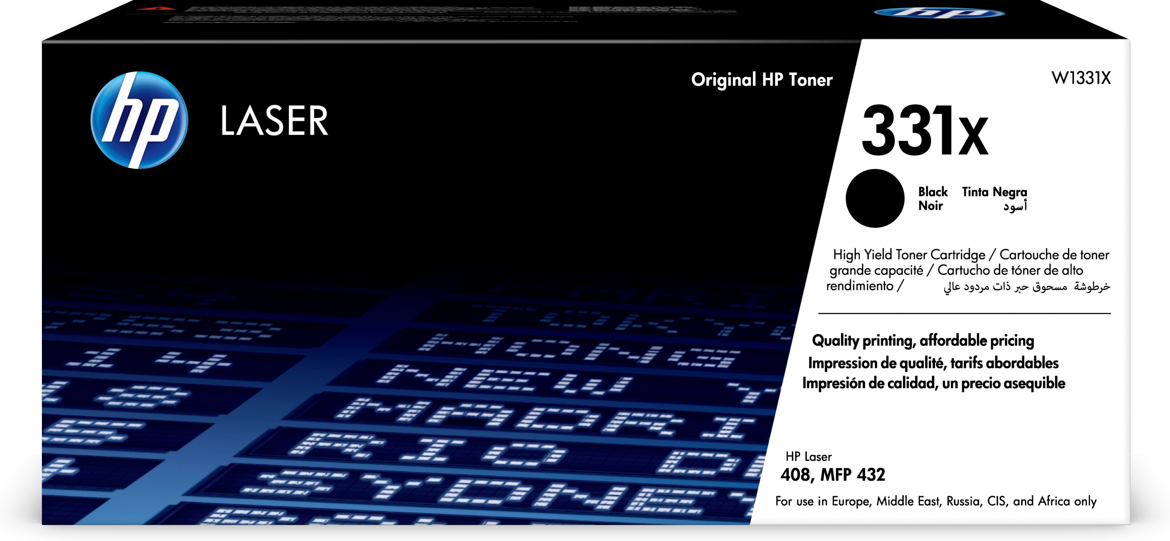photo HP Cartouche toner 331X noir W1331X Laser 408dn/432fdn 15'000 p.