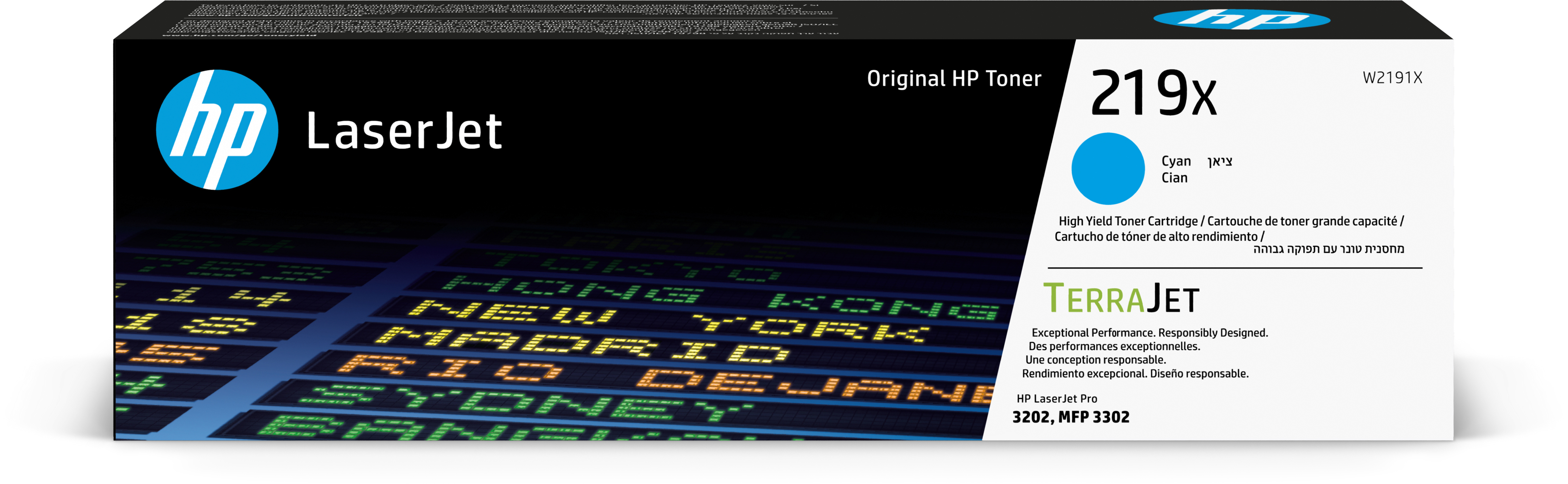 photo HP Cartouche toner 219X cyan W2191X cLJ Pro 3202/MFP 3302 2500 p.