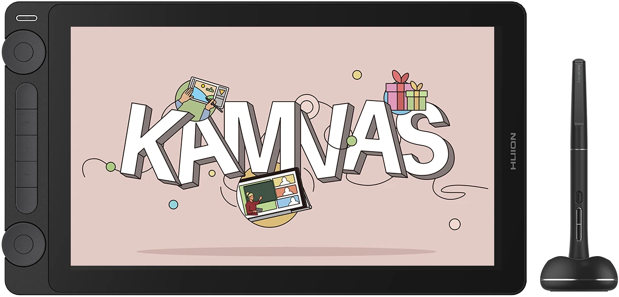 photo HUION Kamvas 13 Gen 3 IPS FHD Black GS1333WS 16384Levels, 5 Keys, Stand