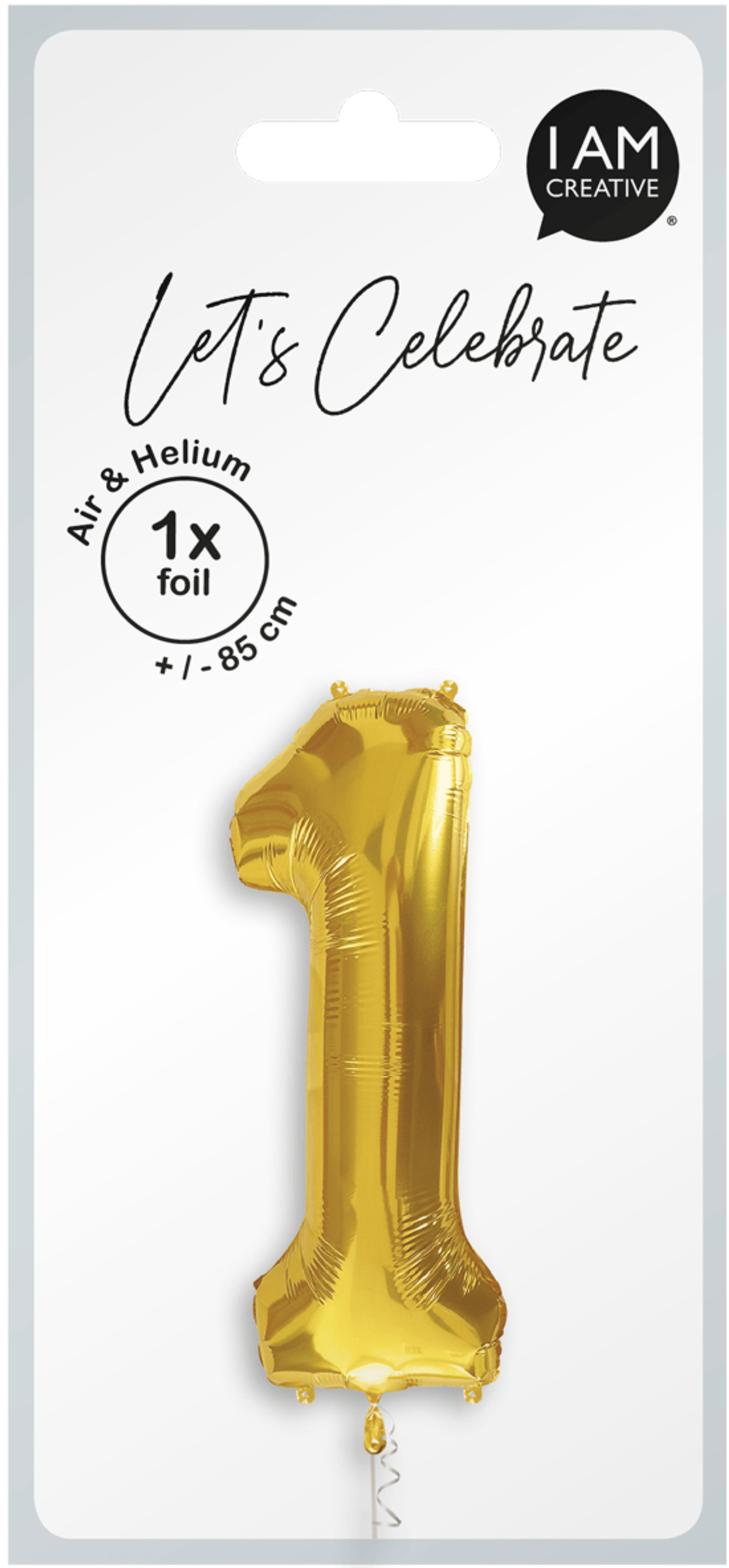 photo I AM CREATIVE Ballon plastique no. 1 85cm 1000-1044 or