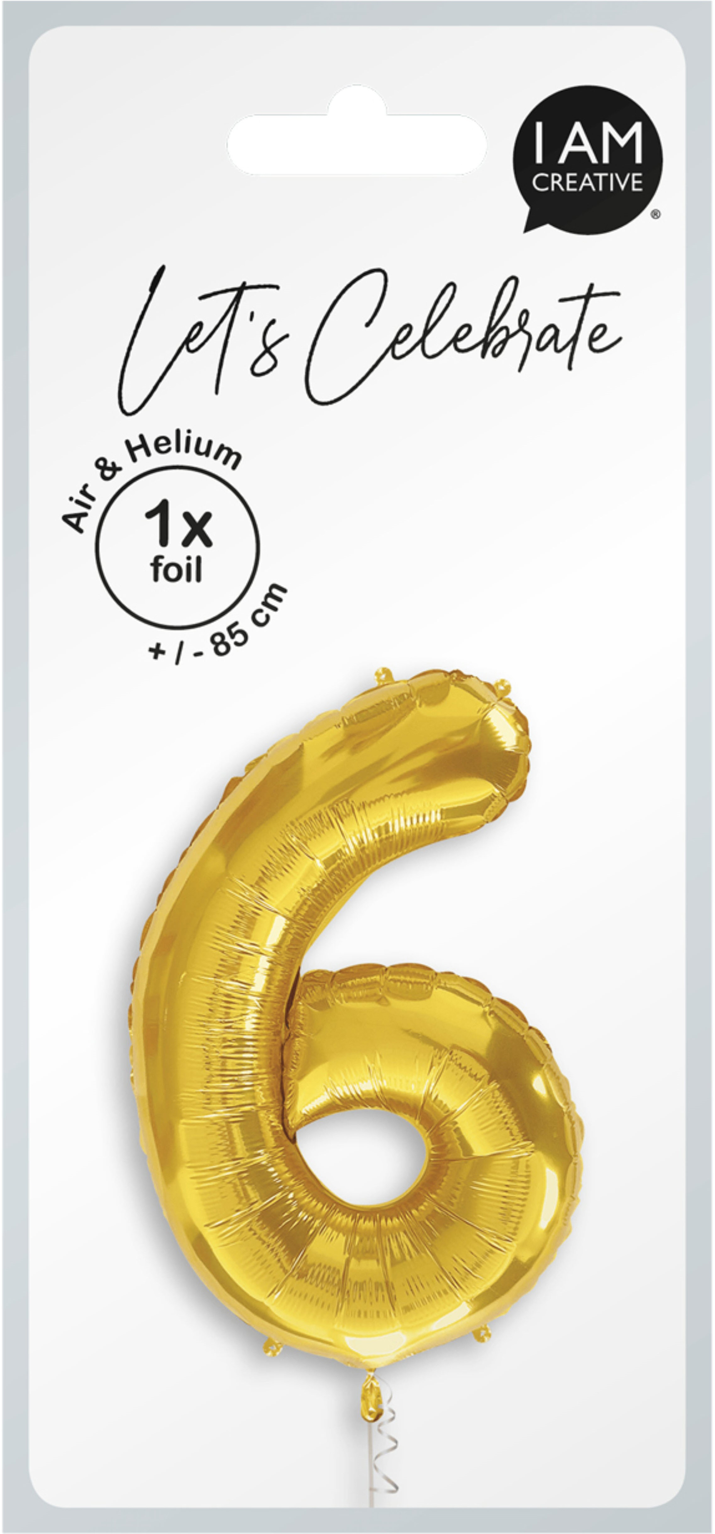 photo I AM CREATIVE Ballon plastique no. 6 85cm 1000-1051 or