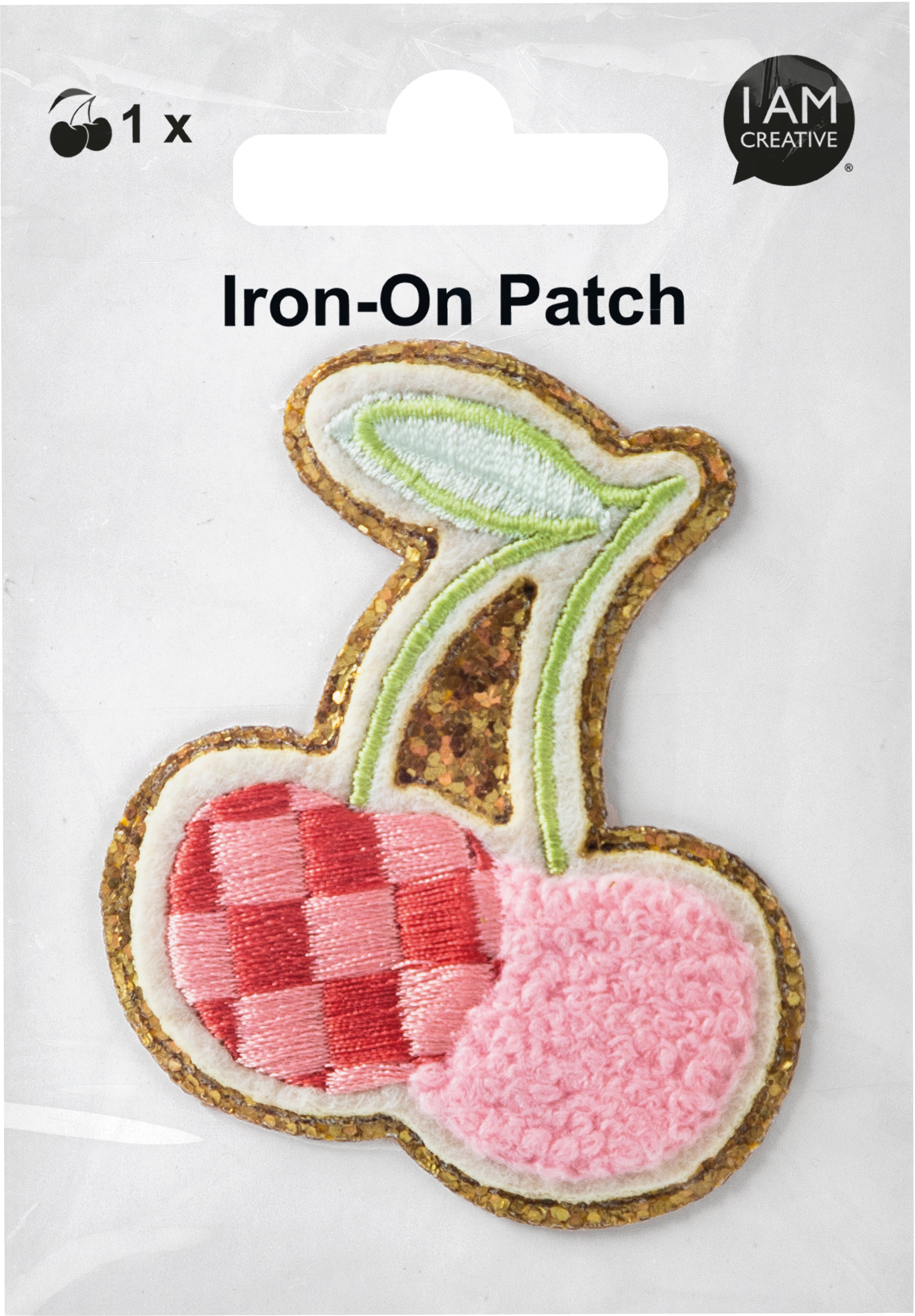 photo I AM CREATIVE Iron-On Patch 1214.08 Cerise 3 pièces