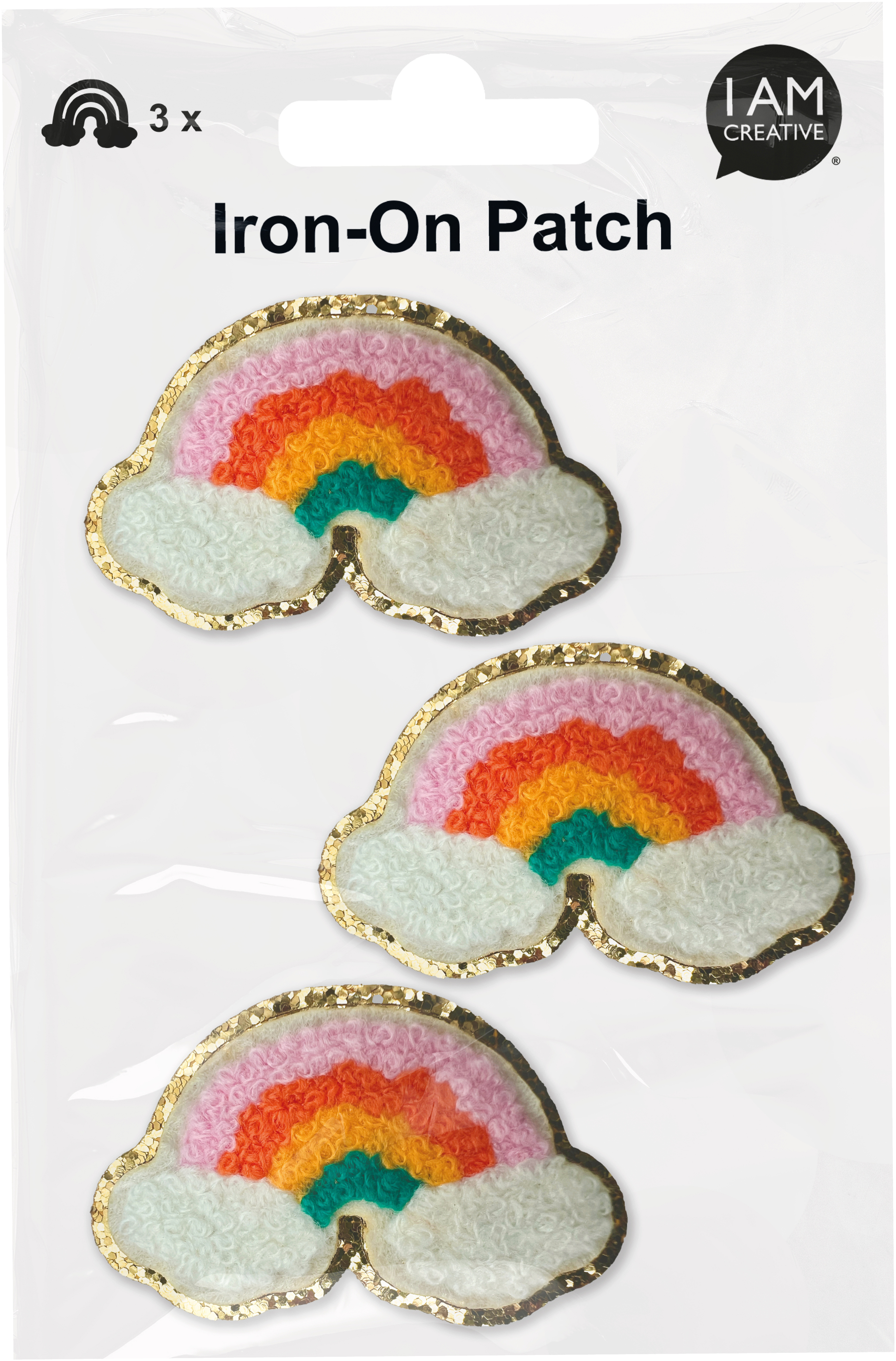 photo I AM CREATIVE Iron-On Patch 1214.11 Arc-en-ciel 3 pièces