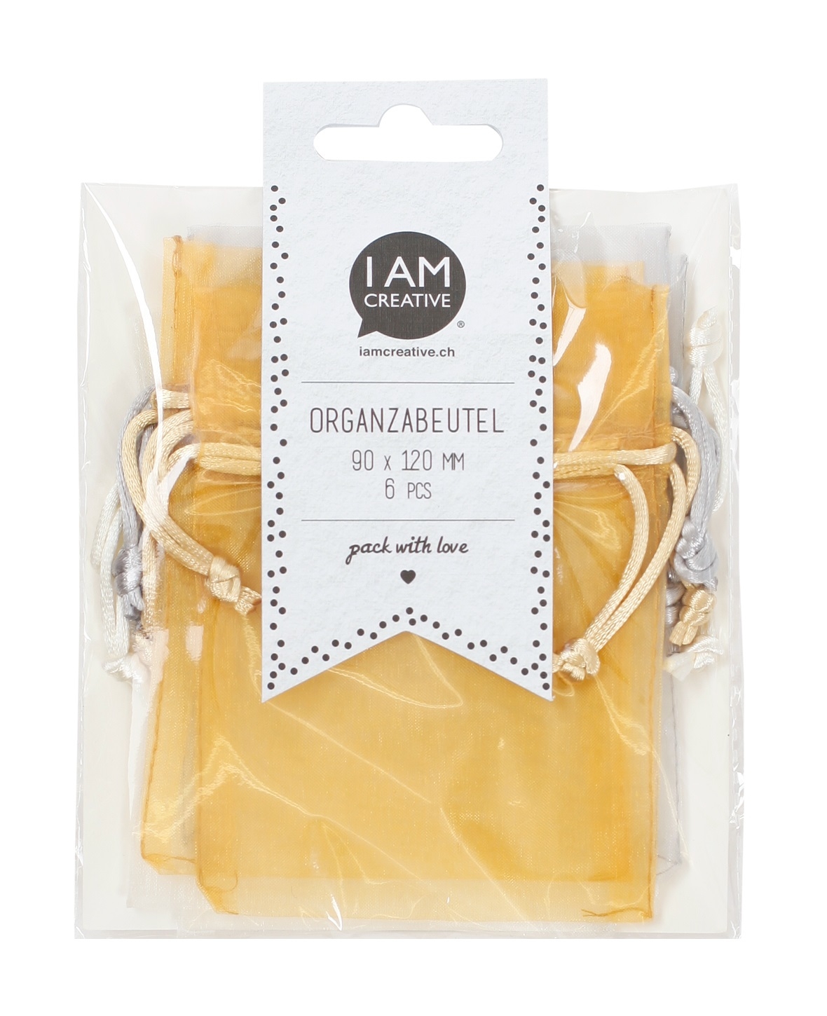 photo I AM CREATIVE Sachets d'organza 9x12cm 2100.05 shiny 6 pièces