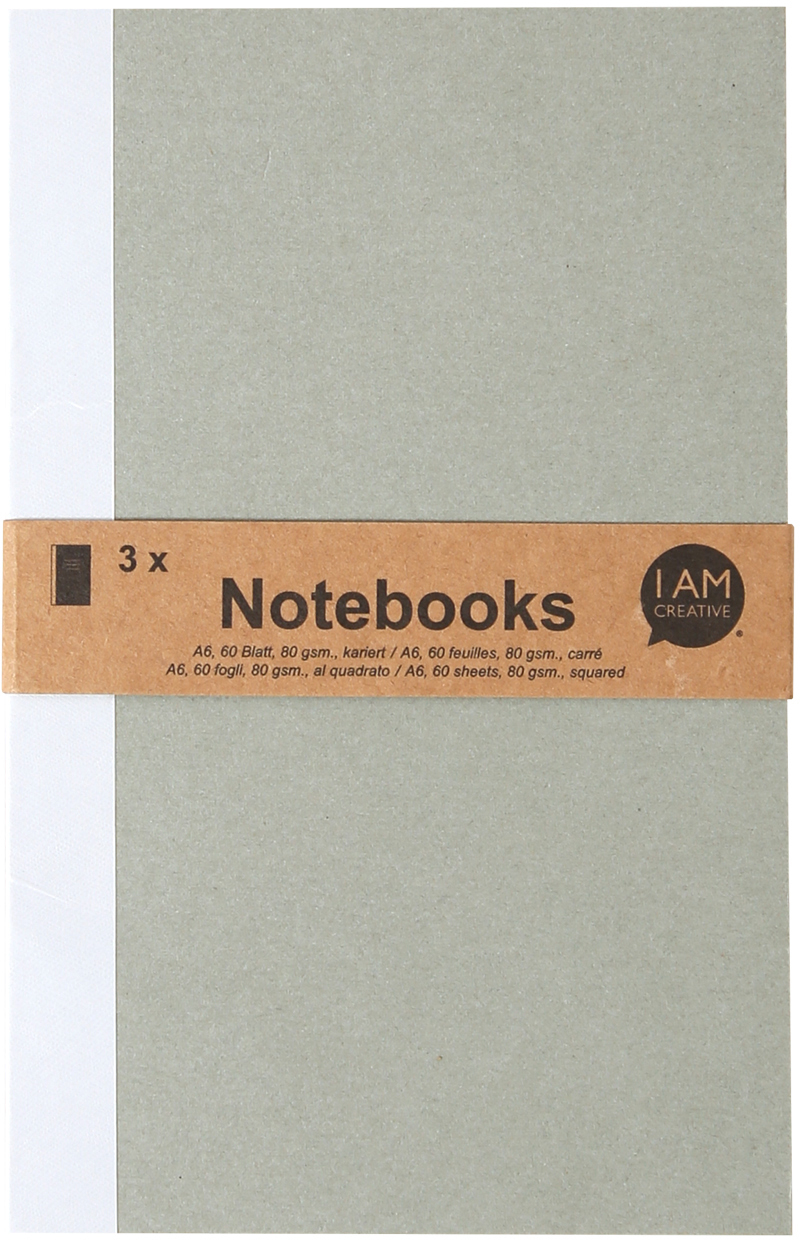photo I AM CREATIVE Carnet A6 4005.12 brun, 60 pages 3 pièces