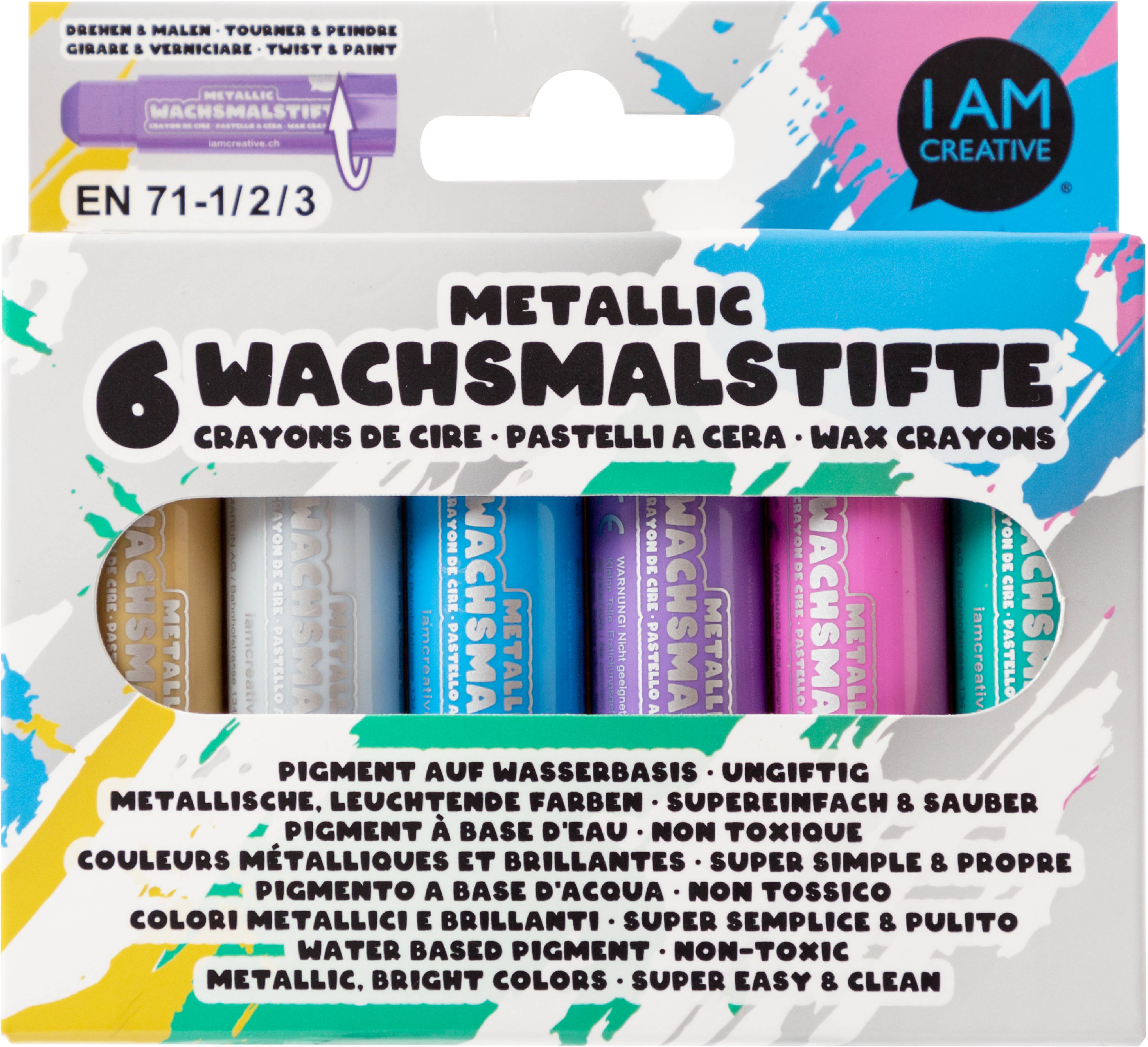 photo I AM CREATIVE Crayons de cire 4005.55 Métallique 6 pièces