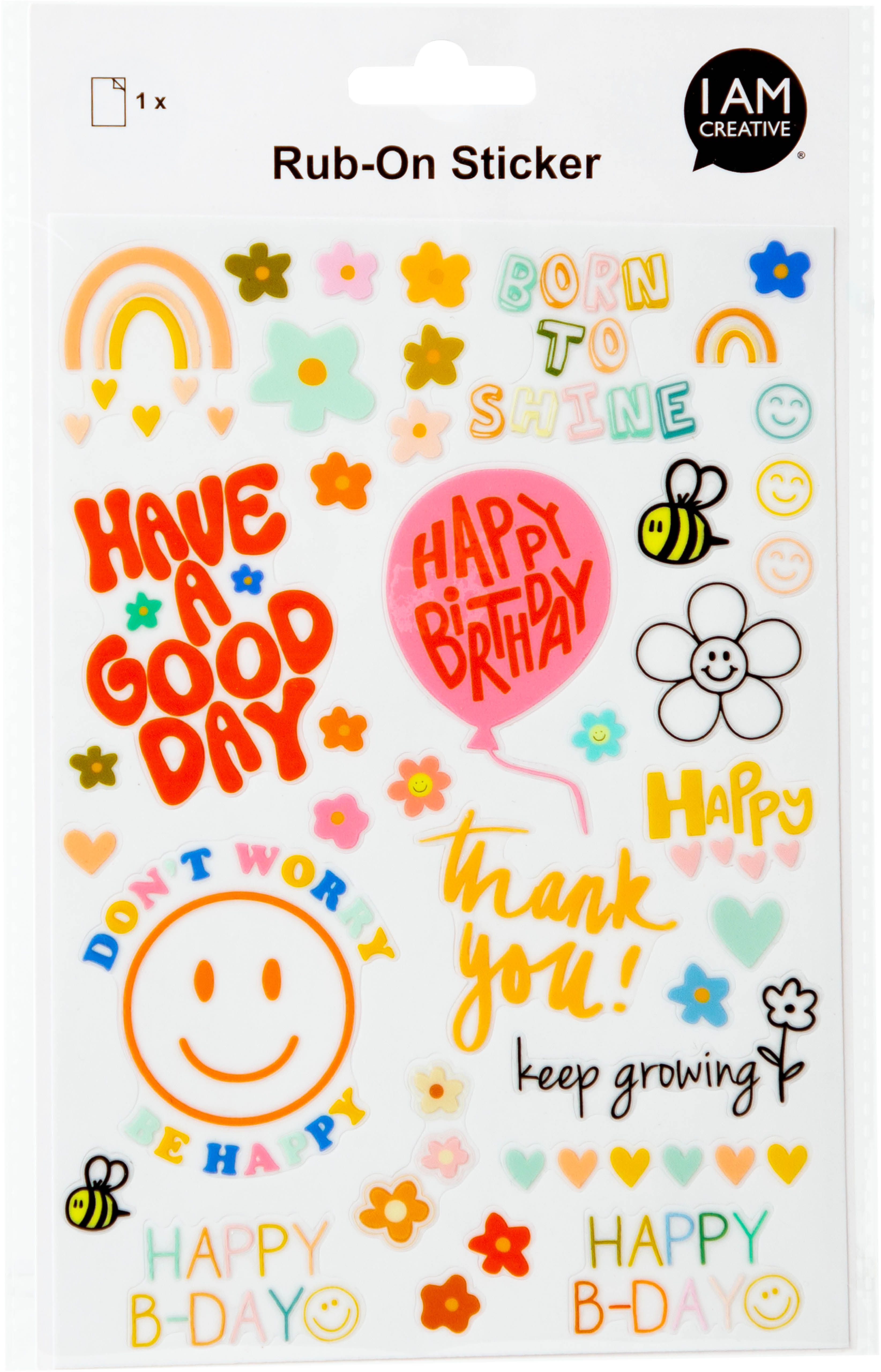 photo I AM CREATIVE Rub on Sticker A5 4010.62 Anniversaire
