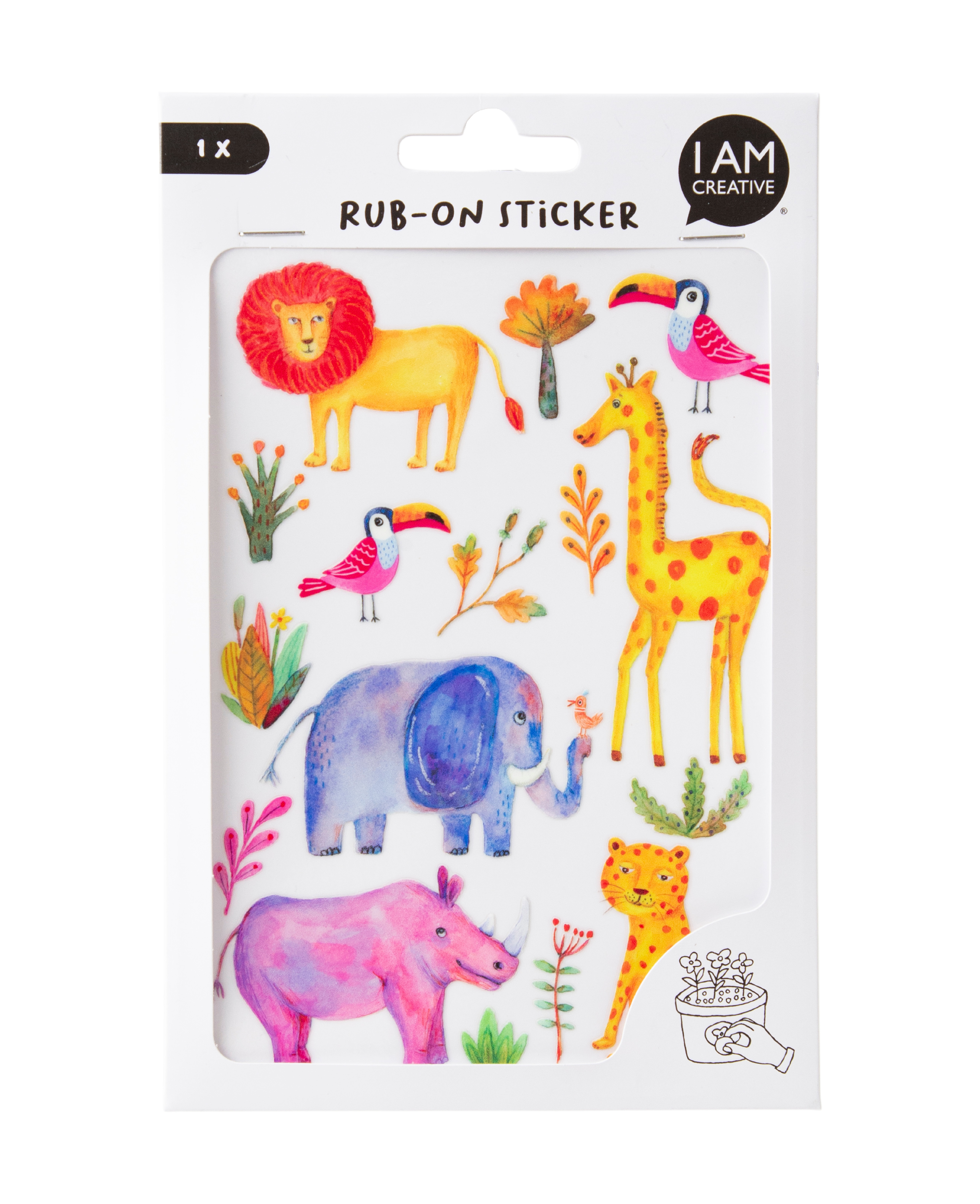 photo I AM CREATIVE Rub on Sticker 12x17.7cm 4010.63 Jungle