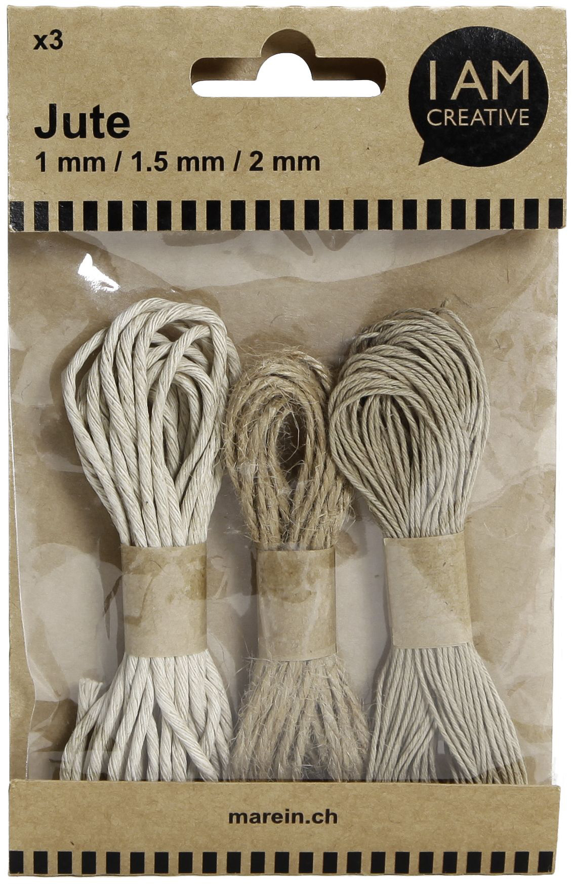 photo I AM CREATIVE Rubans de jute 2.5m 4087.12 assorti 3 pièces