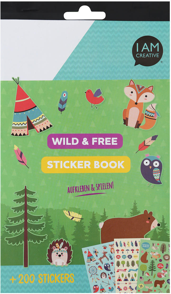 I AM CREATIVE Stickerbook 4087.493 Wild & Free, 6 flls.