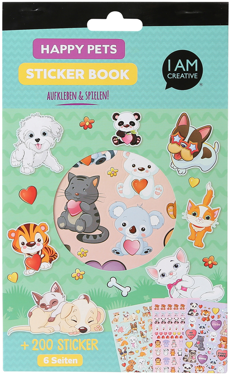 photo I AM CREATIVE Stickerbook Pets 4087.494 6 feuillet