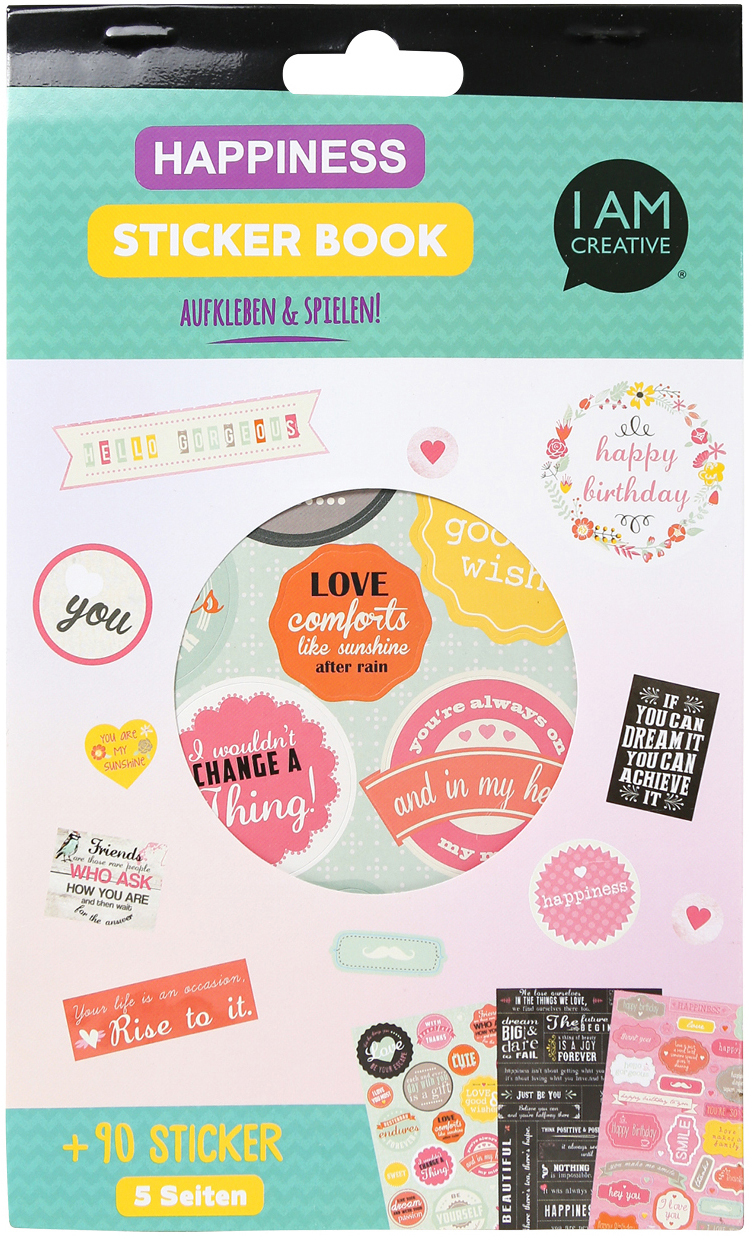 photo I AM CREATIVE Livre d'autocollants Happiness 4087.504 5 flls.