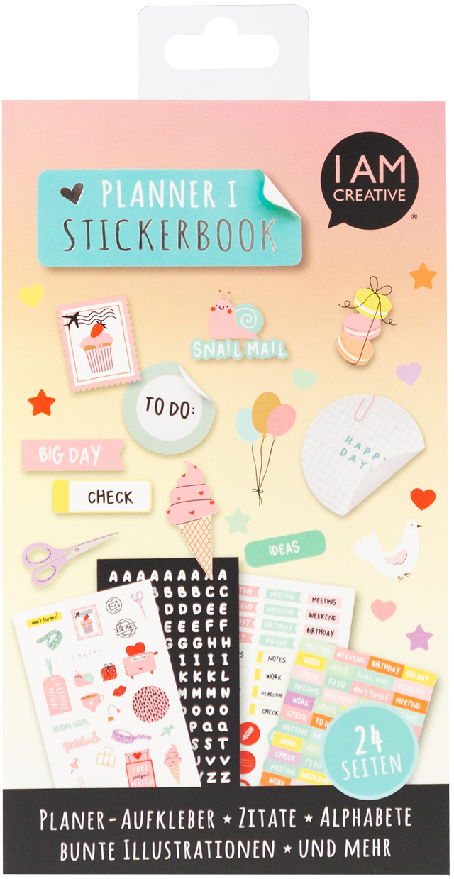 photo I AM CREATIVE Stickerbook Planner 12x23cm 4087.581 24 feuilles