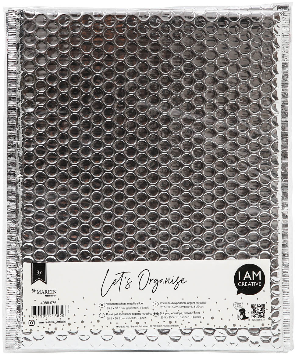 photo I AM CREATIVE Sac cadeau Let`s Organize 4088.076 argent métallique 3 pièces