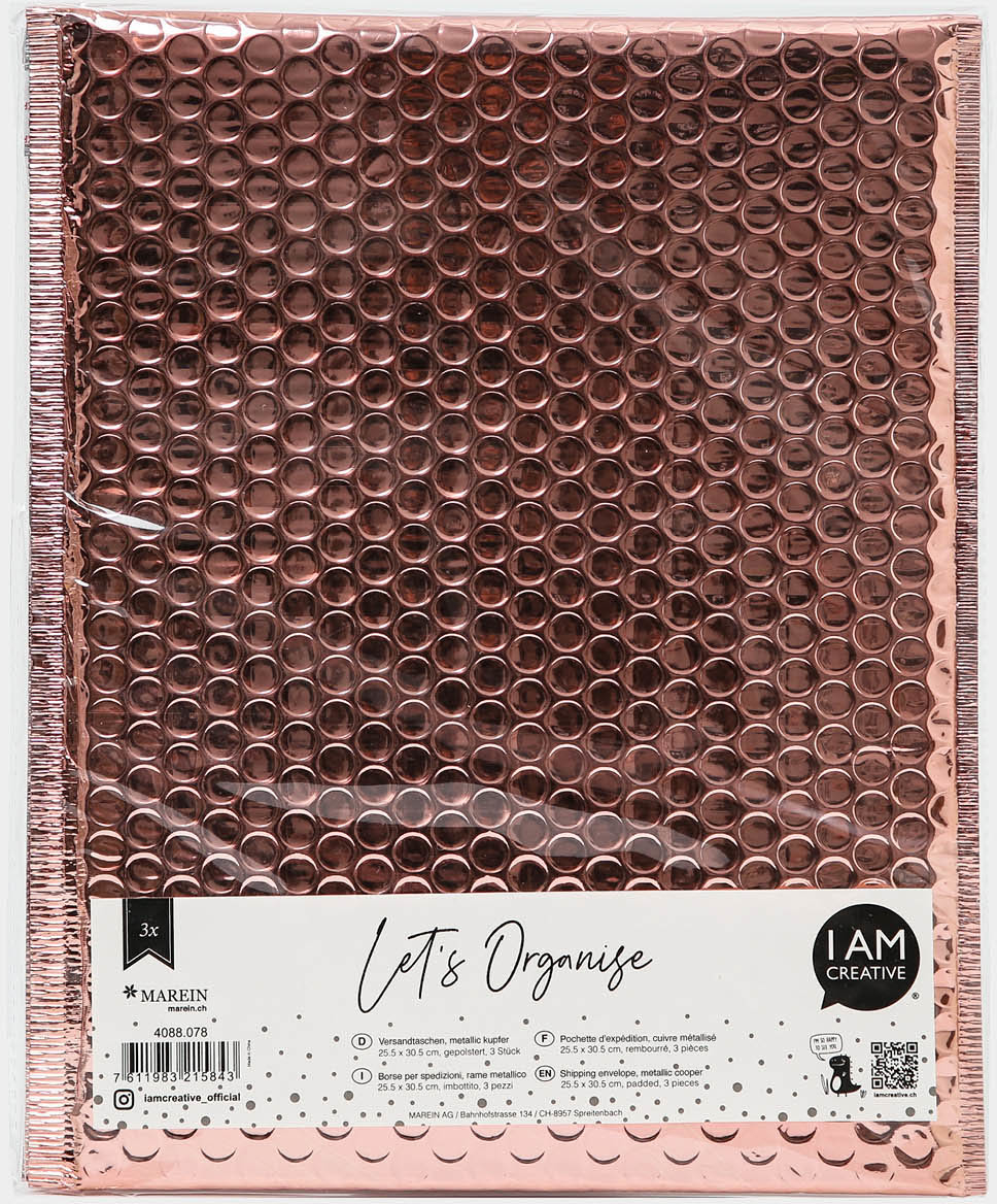 photo I AM CREATIVE Sac cadeau Let`s Organize 4088.078 cuivre métallique 3 pièces