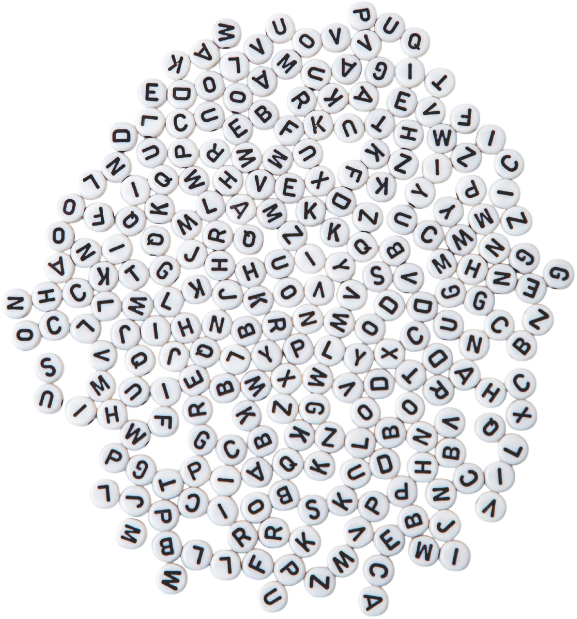 photo I AM CREATIVE Perles lettres, rondes 4701.05 noir, blanc, 6 mm 40g