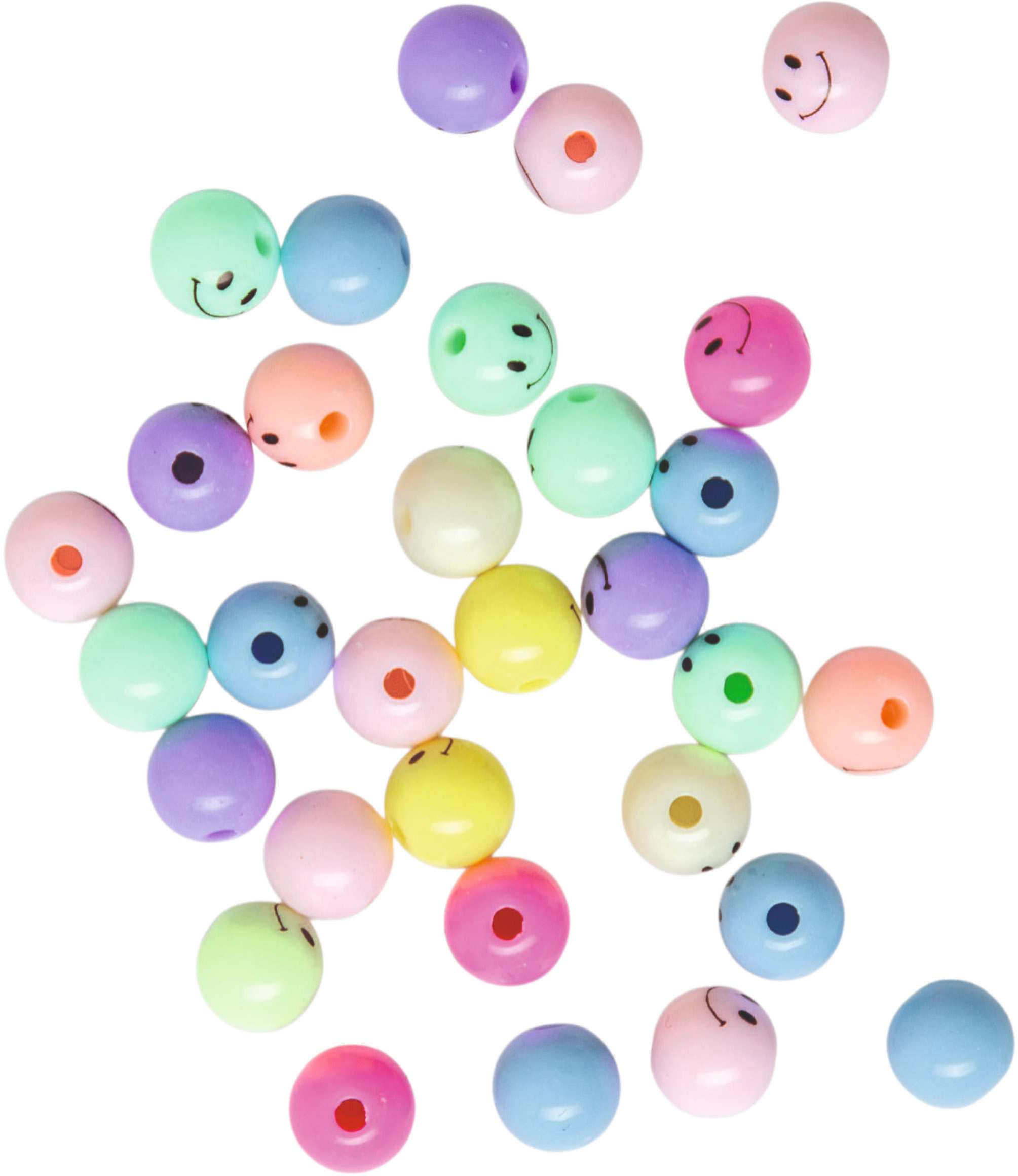 photo I AM CREATIVE Perles, smiley 4701.15 coloré, 8mm 30 pièces