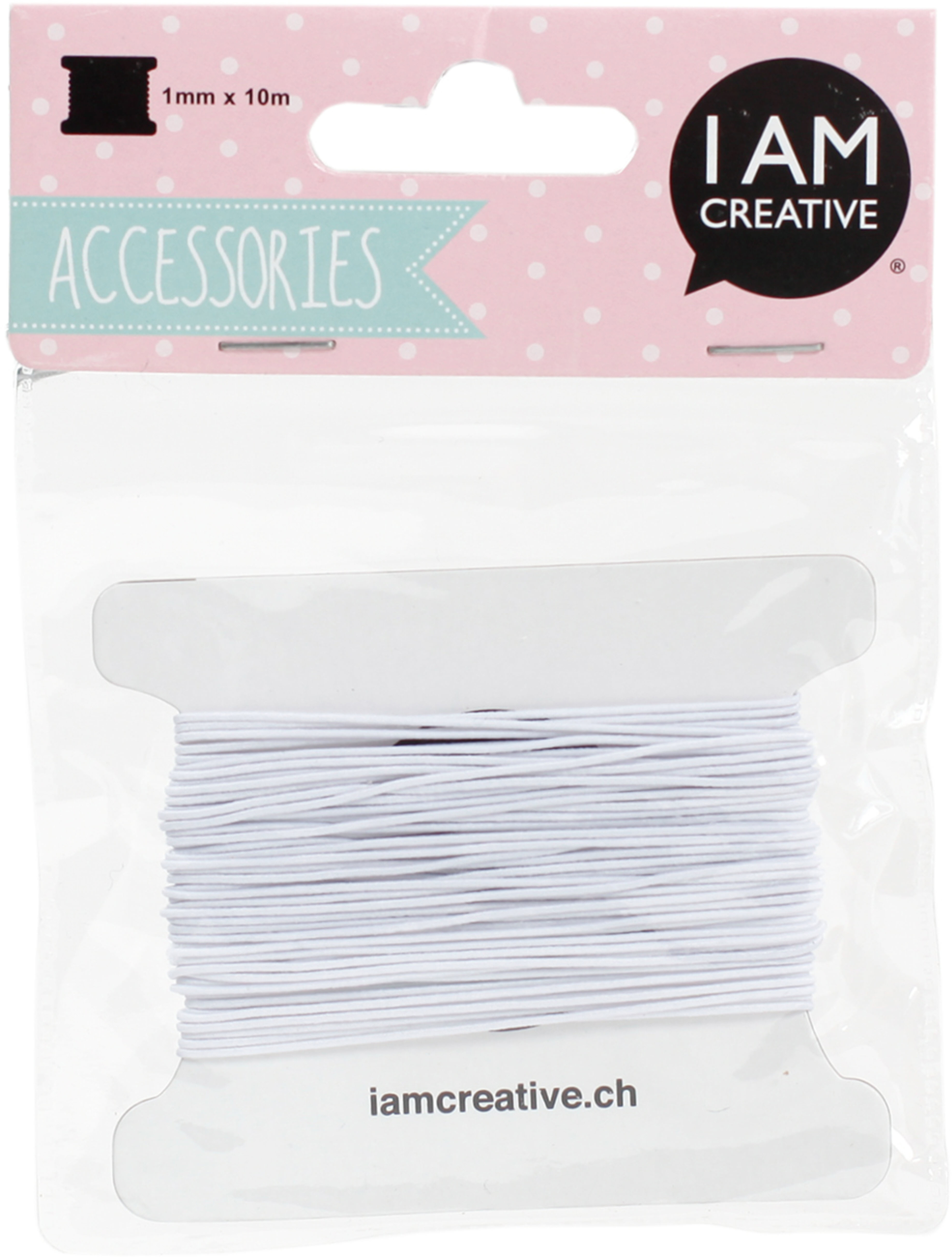 photo I AM CREATIVE Ruban élastique 1mmx10m 4703.21 blanc
