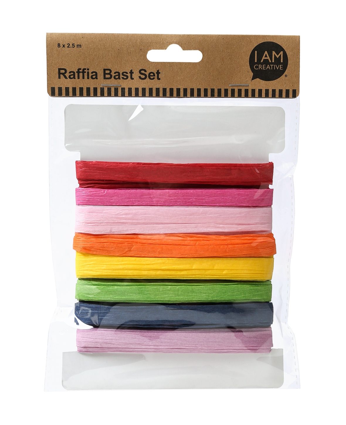 photo I AM CREATIVE Set de bricolage en raffia 6010.05 8 couleurs de 2,5 m