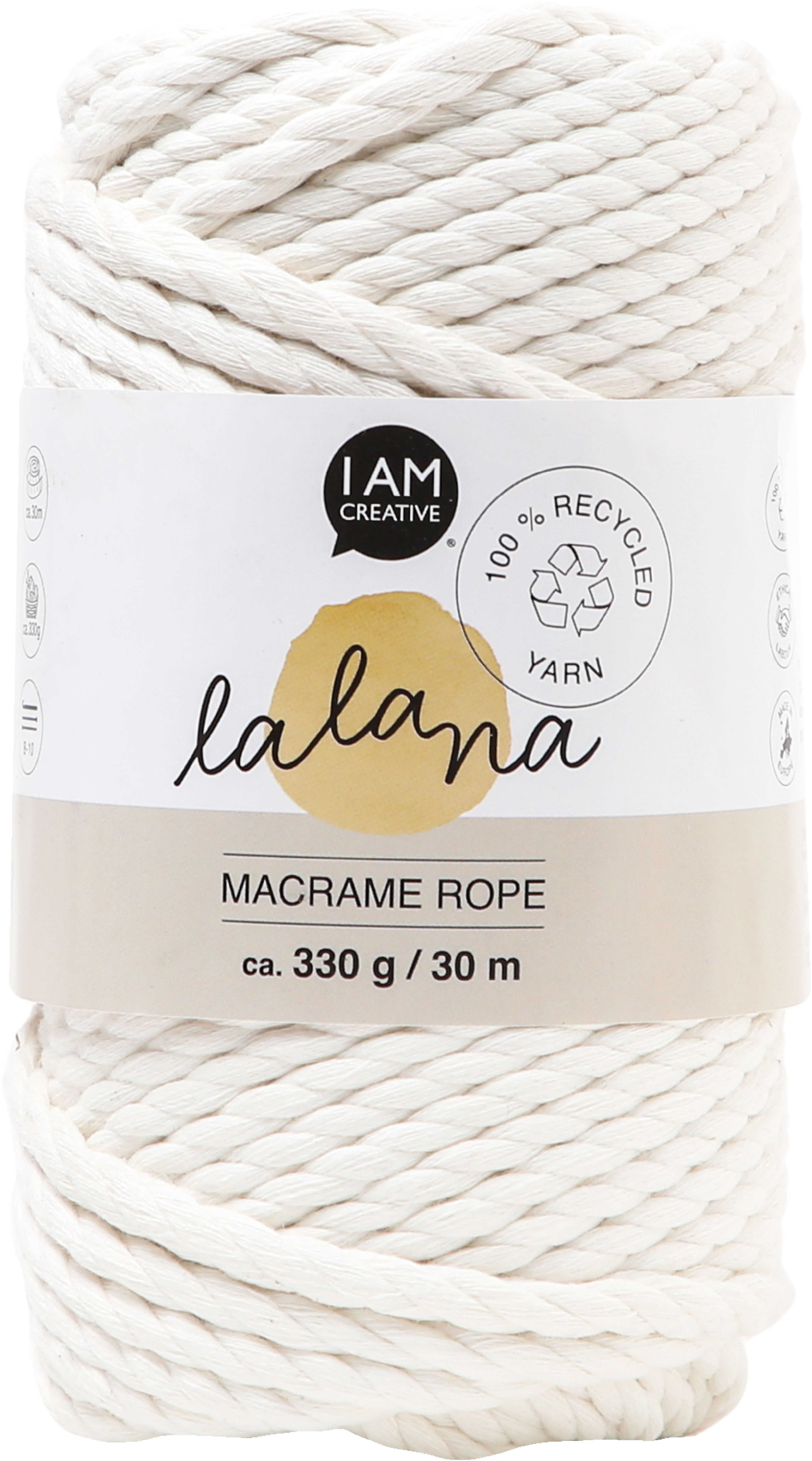 I AM CREATIVE Macrame Rope 6205.02 cream 5mm, 330g cream 5mm, 330g