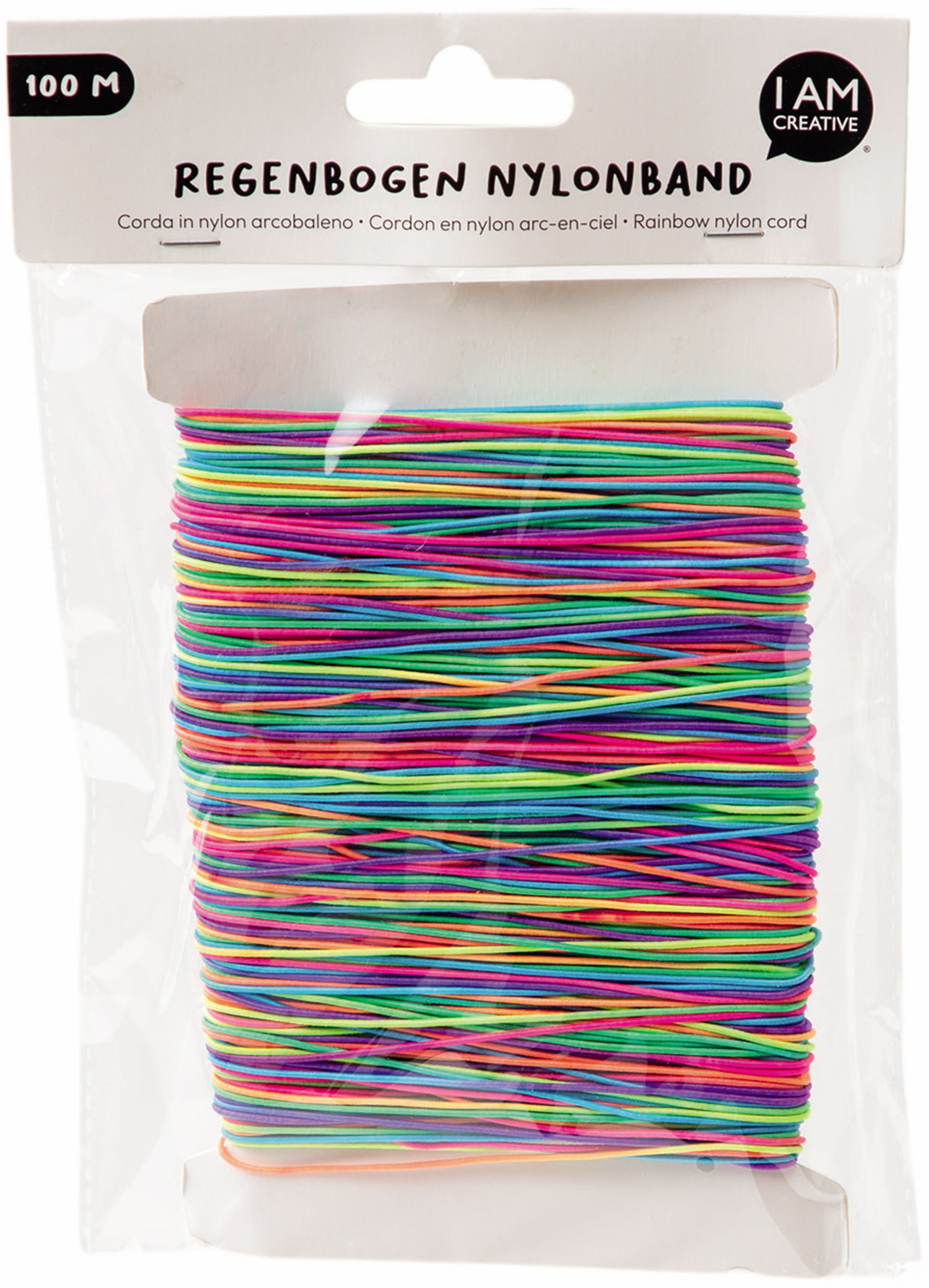 photo I AM CREATIVE Ruban en nylon 100mx1mm DS-136964 coloré