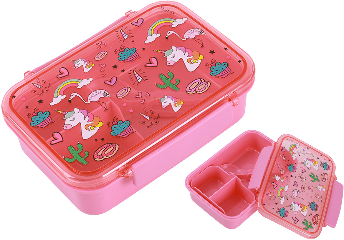 I-DRINK Lunch Box with spoon + fork ID2016 Unicorn