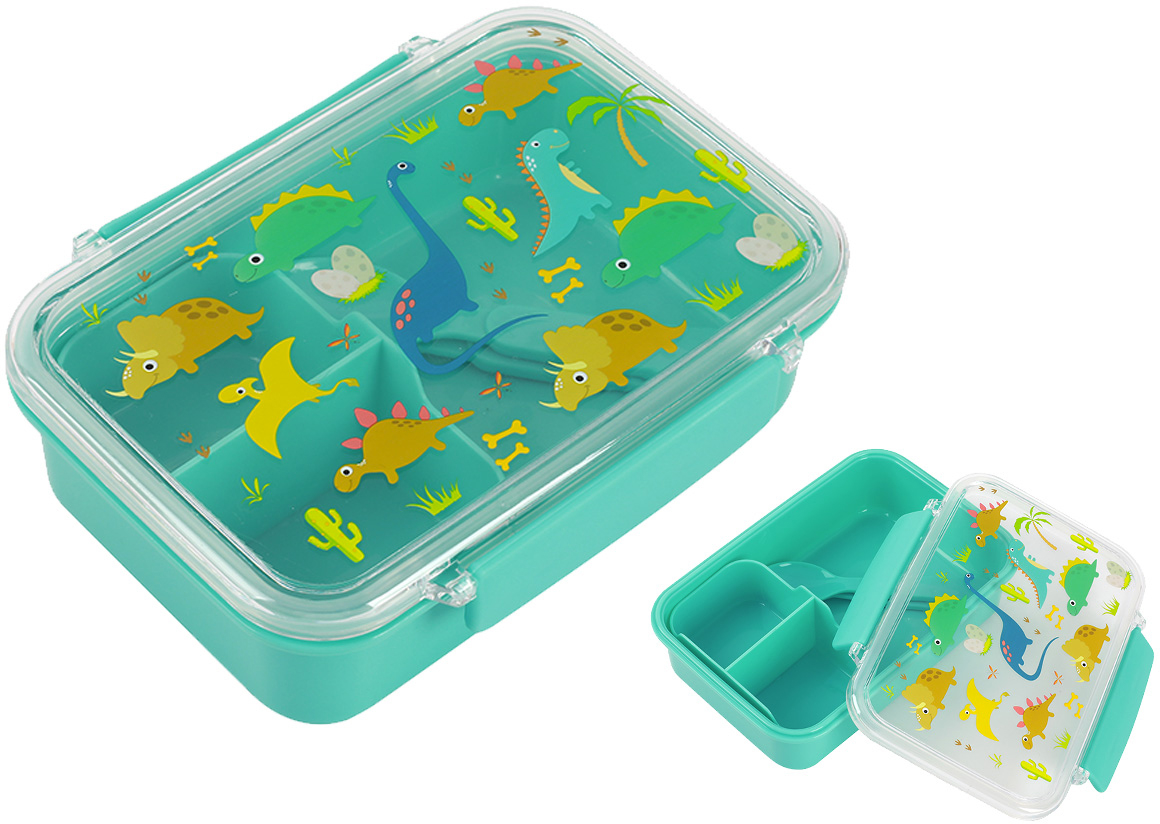 I-DRINK Lunch Box with spoon + fork ID2017 Dino