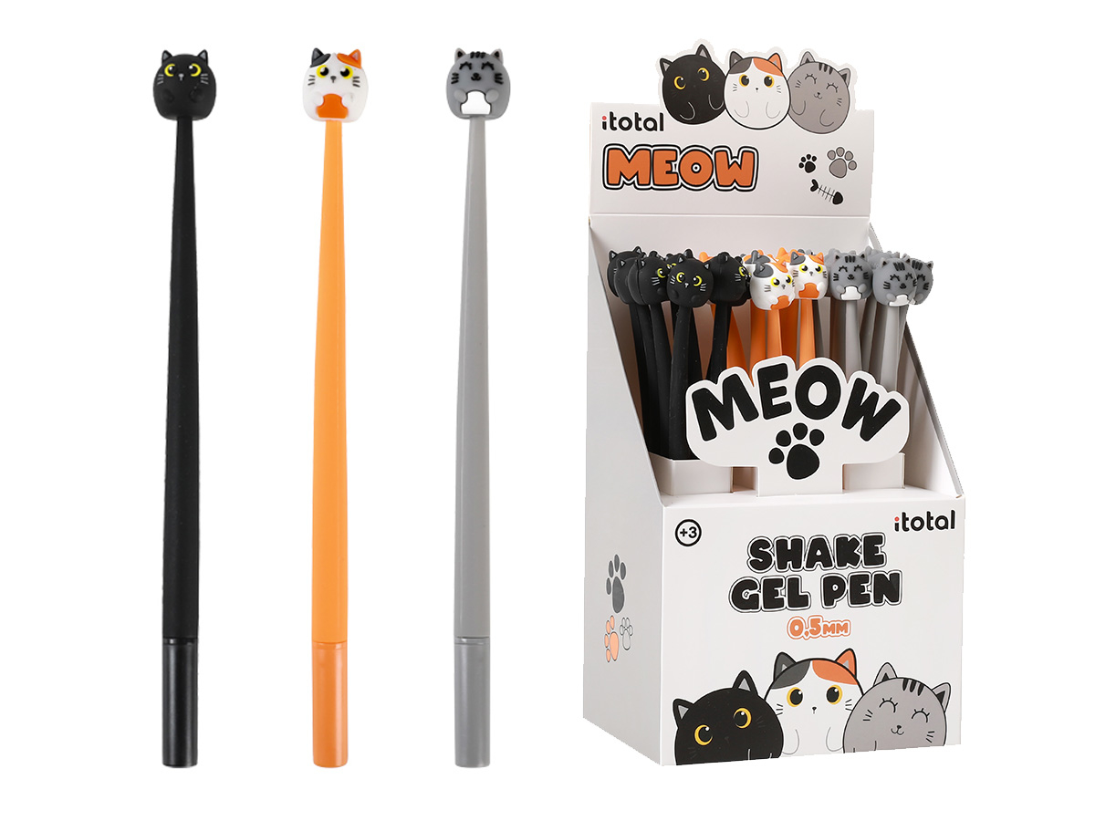 photo I-TOTAL Stylo Gel Cat XL1164B flexible, assortis