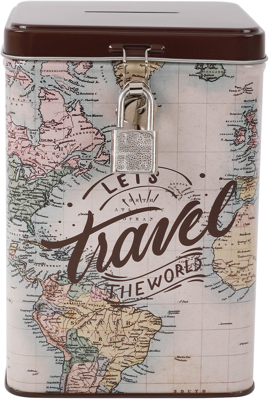 photo I-TOTAL Tirelires avec serrures XL2016 Travel 15.3x10.6x10.6cm