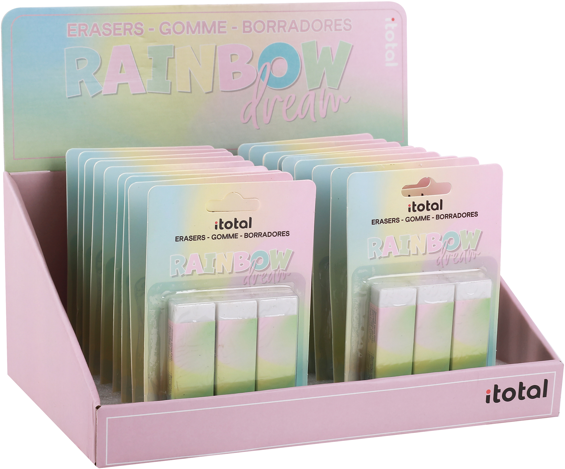 photo I-TOTAL Gomme arc-en-ciel XL2056 3 pcs. 2.2x1.2x6.2cm