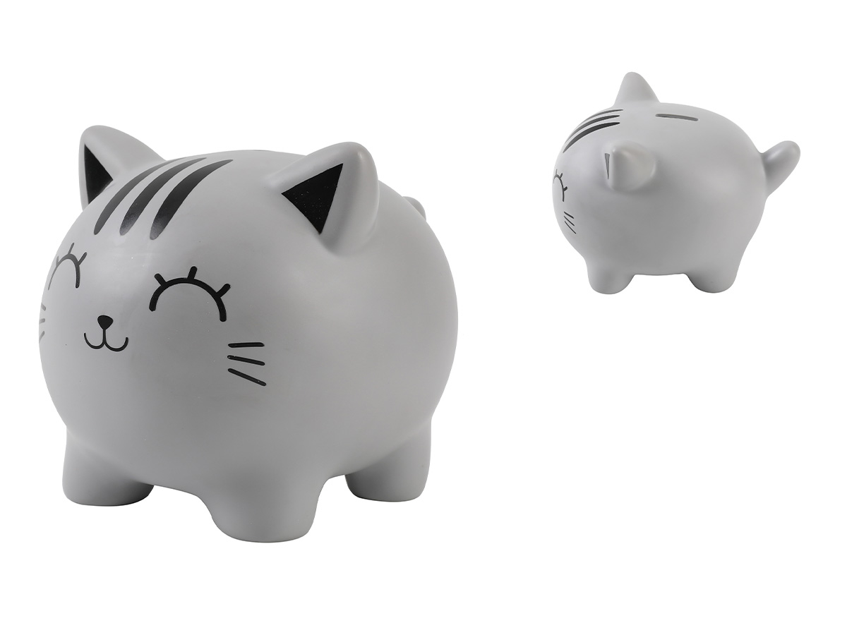photo I-TOTAL Tirelire 18x15x15.5cm XL2501 Cat grey
